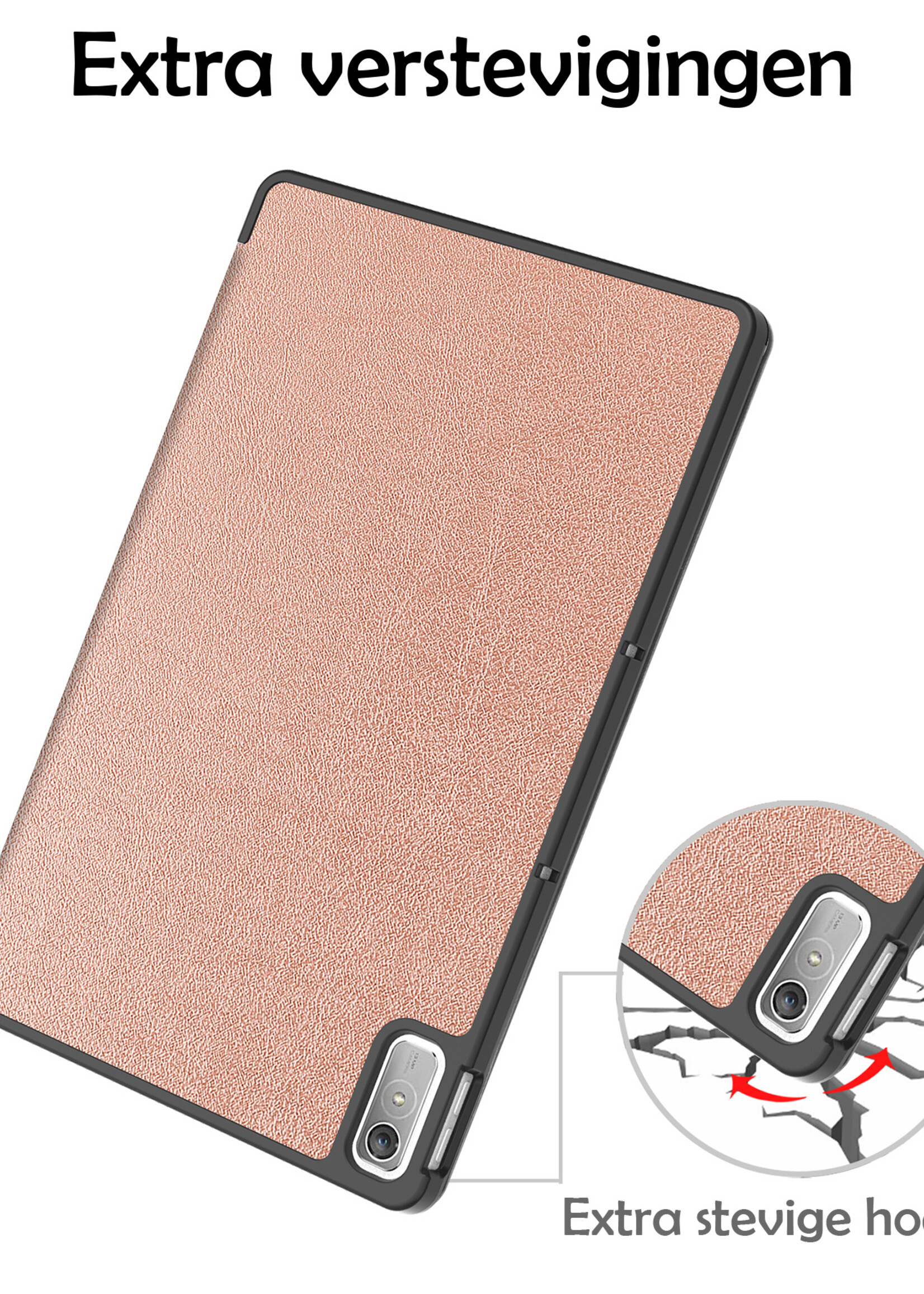 LUQ Hoes Geschikt voor Lenovo Tab P11 (2e Gen) Hoes Luxe Hoesje Book Case - Hoesje Geschikt voor Lenovo Tab P11 (2nd Gen) Hoes Cover - Rosé goud