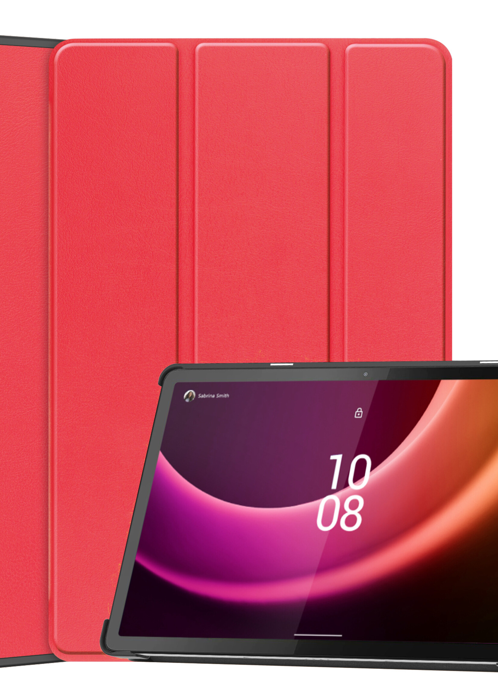 LUQ Hoes Geschikt voor Lenovo Tab P11 (2e Gen) Hoes Luxe Hoesje Book Case - Hoesje Geschikt voor Lenovo Tab P11 (2nd Gen) Hoes Cover - Rood