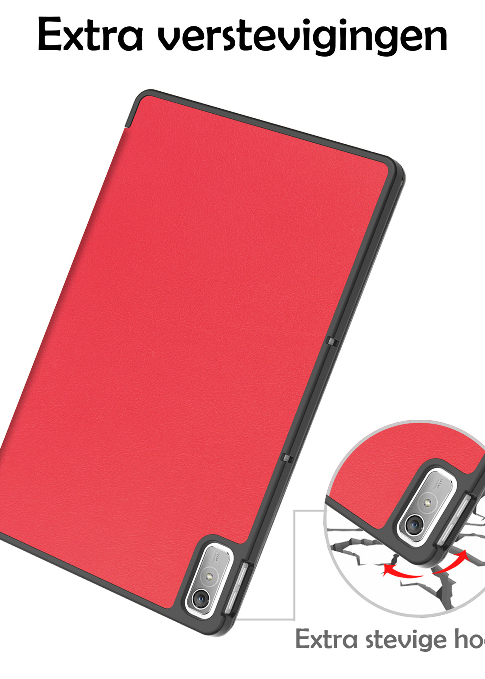 LUQ Hoes Geschikt voor Lenovo Tab P11 (2e Gen) Hoes Luxe Hoesje Book Case - Hoesje Geschikt voor Lenovo Tab P11 (2nd Gen) Hoes Cover - Rood