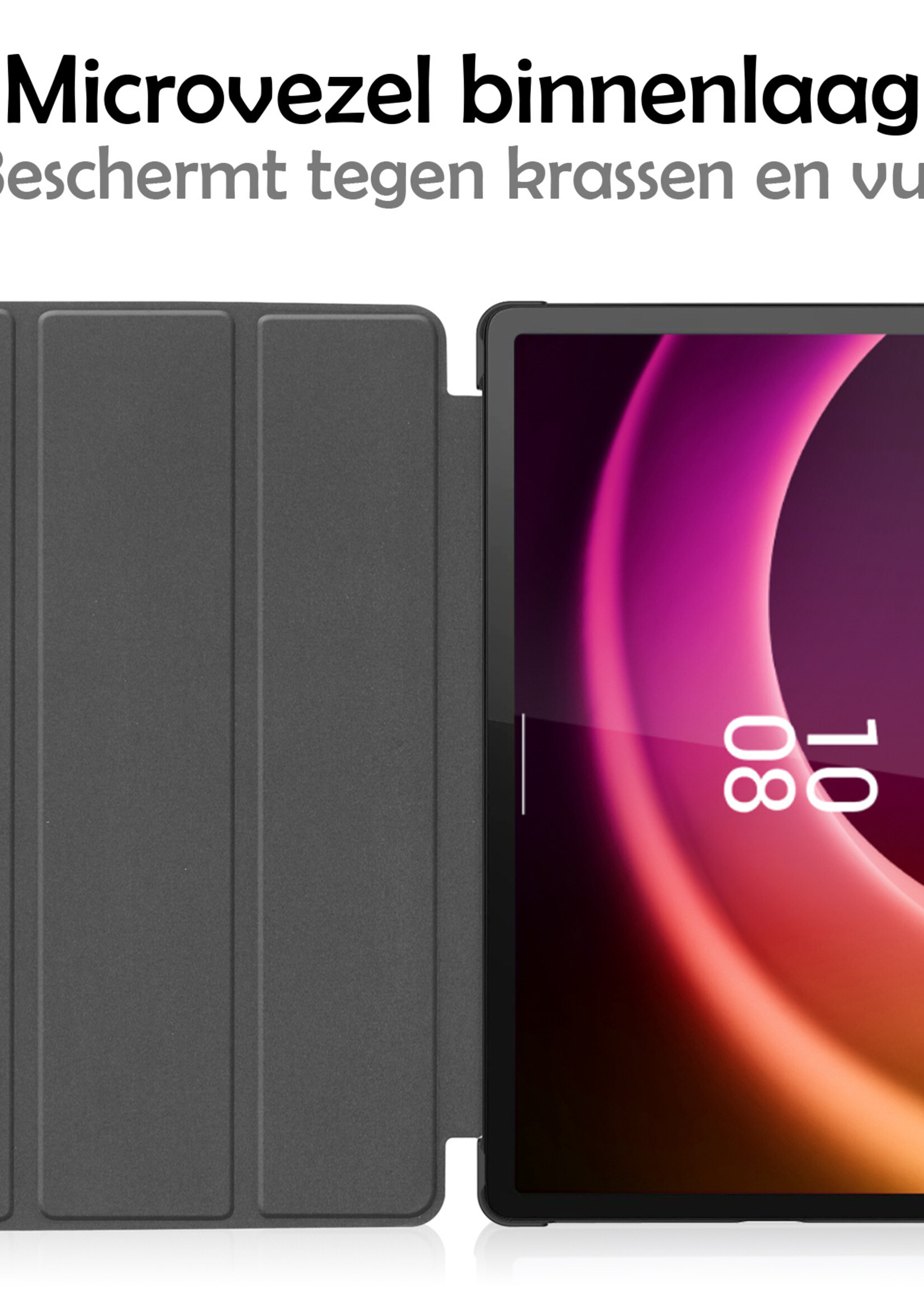 Hoes Geschikt voor Lenovo Tab P11 (2e Gen) Hoes Luxe Hoesje Book Case - Hoesje Geschikt voor Lenovo Tab P11 (2nd Gen) Hoes Cover - Zwart