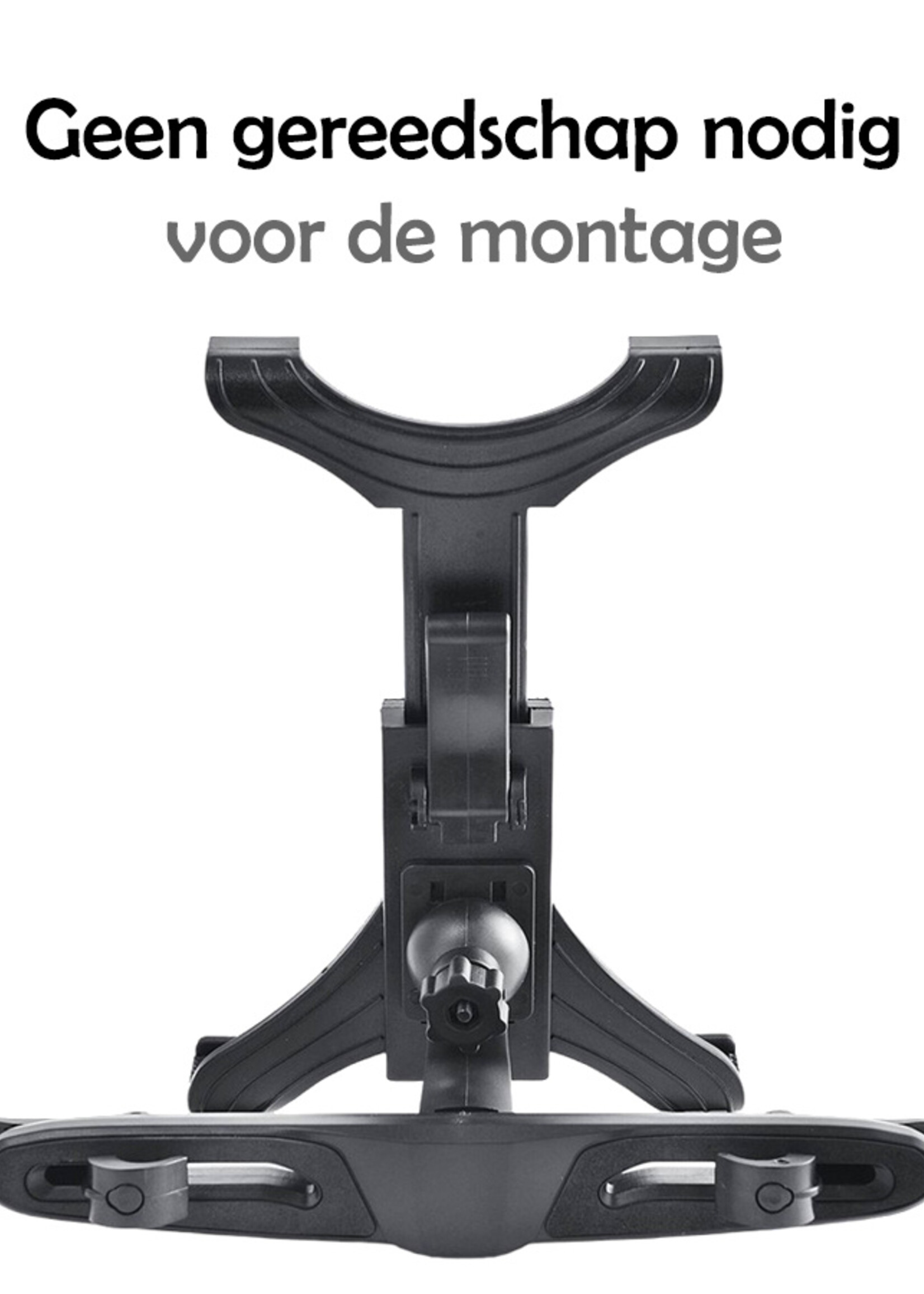 LUQ Tablet Houder Auto Hoofdsteun - Stevige Tablethouder 360 Graden Roteren - Zwart