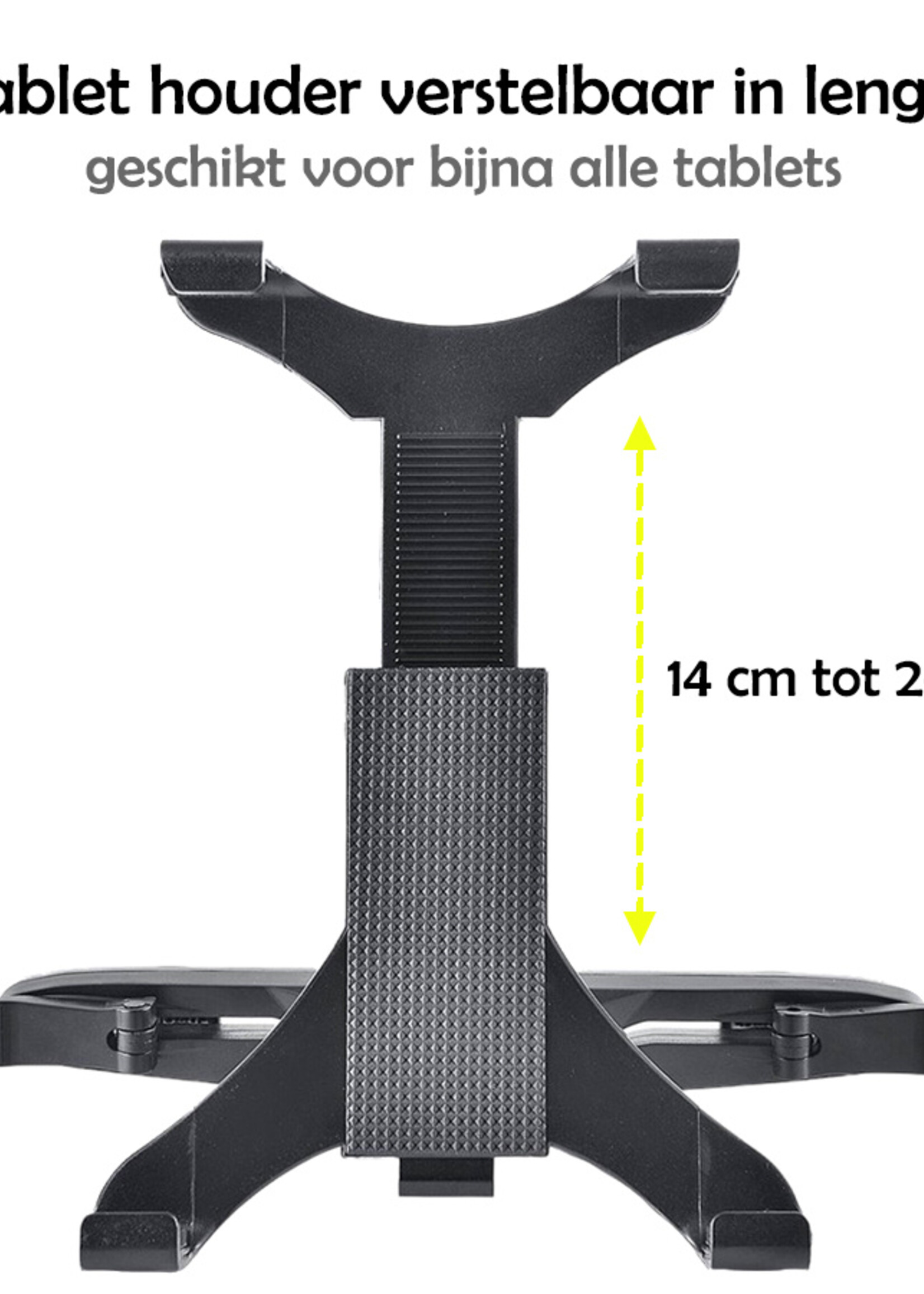 LUQ Tablet Houder Auto Hoofdsteun - Stevige Tablethouder 360 Graden Roteren - Zwart