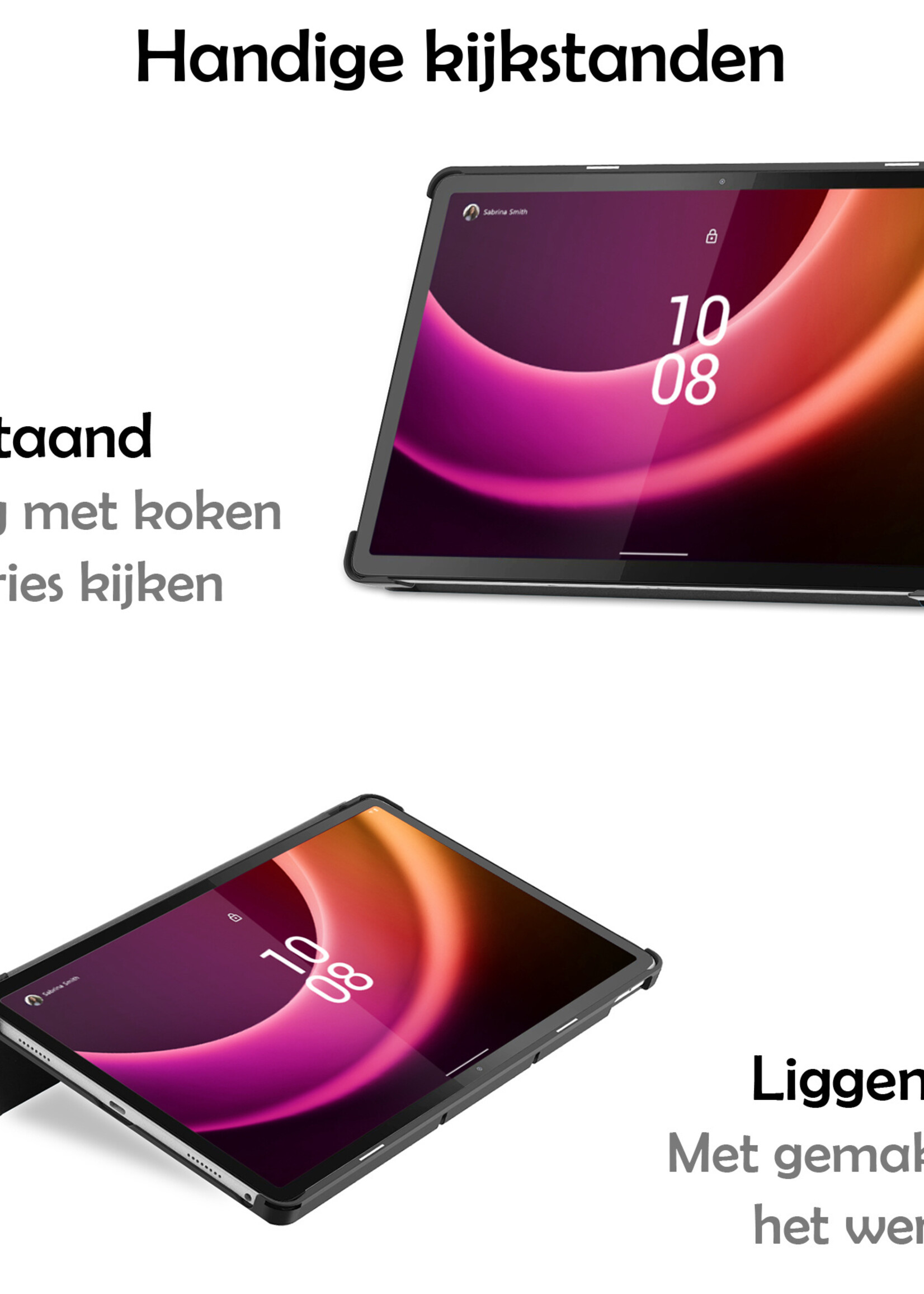 LUQ Hoes Geschikt voor Lenovo Tab P11 (2e Gen) Hoes Luxe Hoesje Book Case Met Screenprotector - Hoesje Geschikt voor Lenovo Tab P11 (2nd Gen) Hoes Cover - Donkerblauw