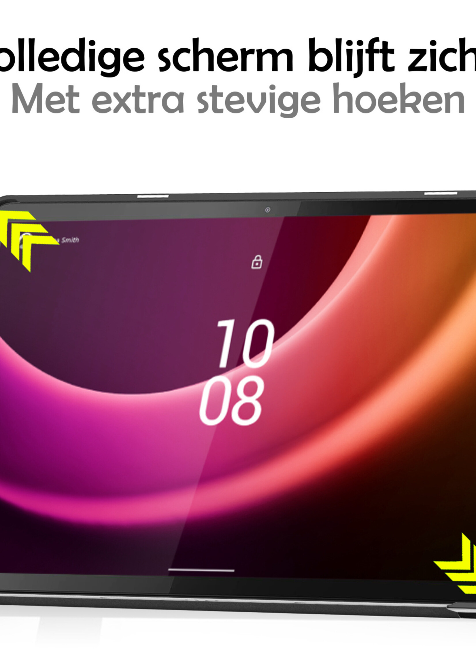 LUQ Hoes Geschikt voor Lenovo Tab P11 (2e Gen) Hoes Luxe Hoesje Book Case Met Screenprotector - Hoesje Geschikt voor Lenovo Tab P11 (2nd Gen) Hoes Cover - Zwart