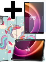 LUQ LUQ Lenovo Tab P11 (2e Gen) Hoes Met Screenprotector - Eenhoorn