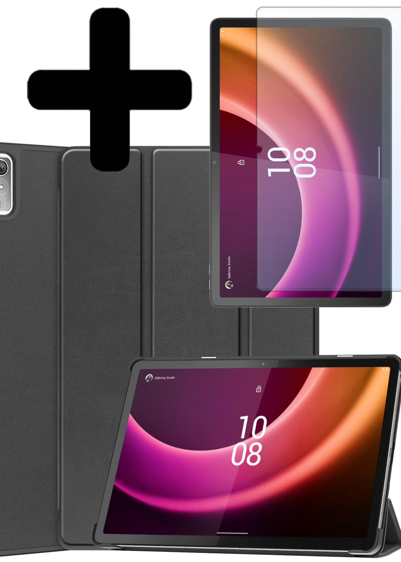 LUQ Hoes Geschikt voor Lenovo Tab P11 (2e Gen) Hoes Luxe Hoesje Book Case Met Screenprotector - Hoesje Geschikt voor Lenovo Tab P11 (2nd Gen) Hoes Cover - Zwart