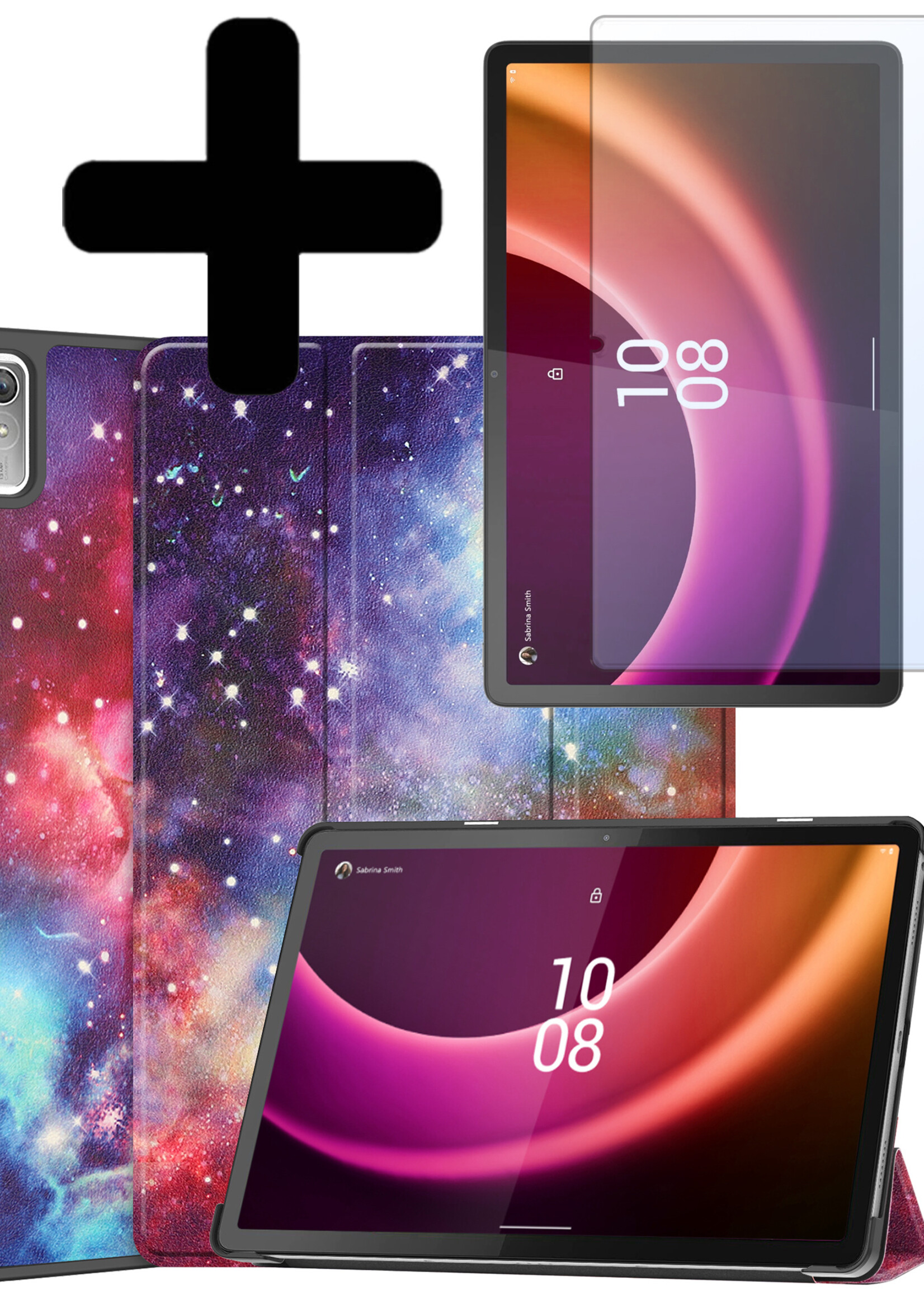 LUQ Hoes Geschikt voor Lenovo Tab P11 (2e Gen) Hoes Luxe Hoesje Book Case Met Screenprotector - Hoesje Geschikt voor Lenovo Tab P11 (2nd Gen) Hoes Cover - Galaxy