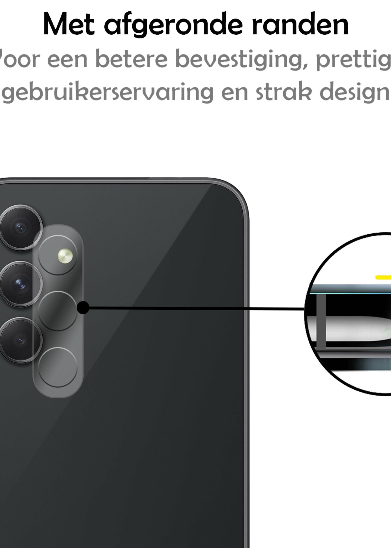 LUQ Screenprotector Geschikt voor Samsung A34 Camera Screenprotector Tempered Glass - Screenprotector Geschikt voor Samsung Galaxy A34 Screenprotector Camera Screenprotector - 3 Stuks