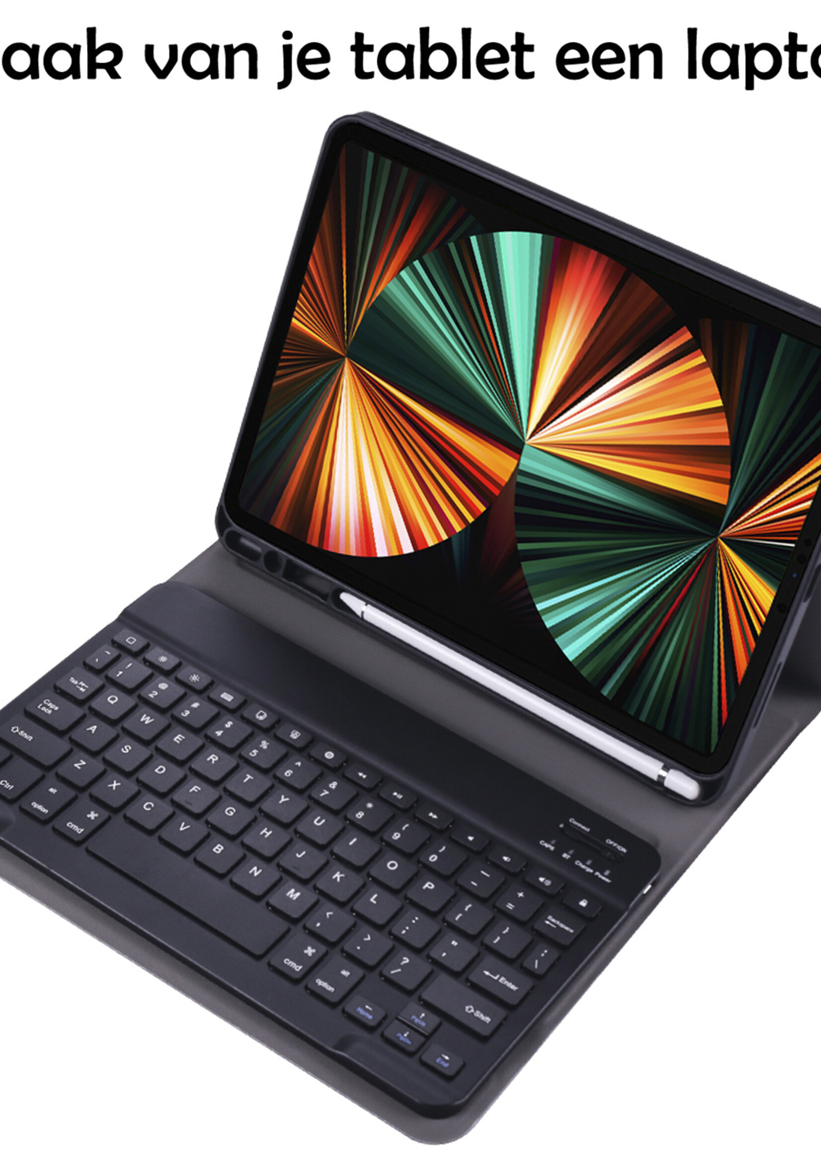 LUQ LUQ iPad Pro 11 inch (2022) Toetsenbordhoes Met Screenprotector - Zwart