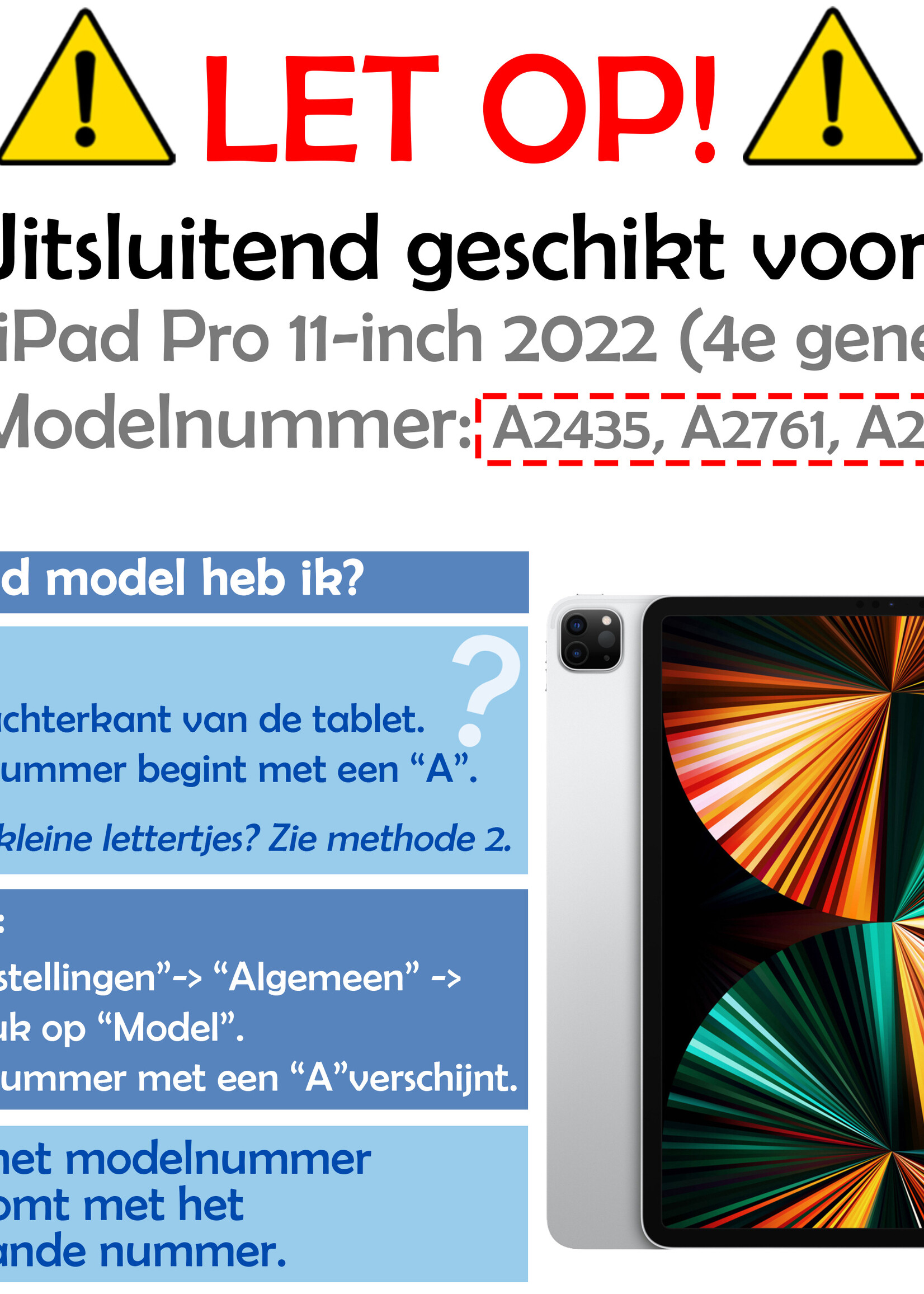 LUQ LUQ iPad Pro 11 inch (2022) Toetsenbordhoes Met Screenprotector - Zwart