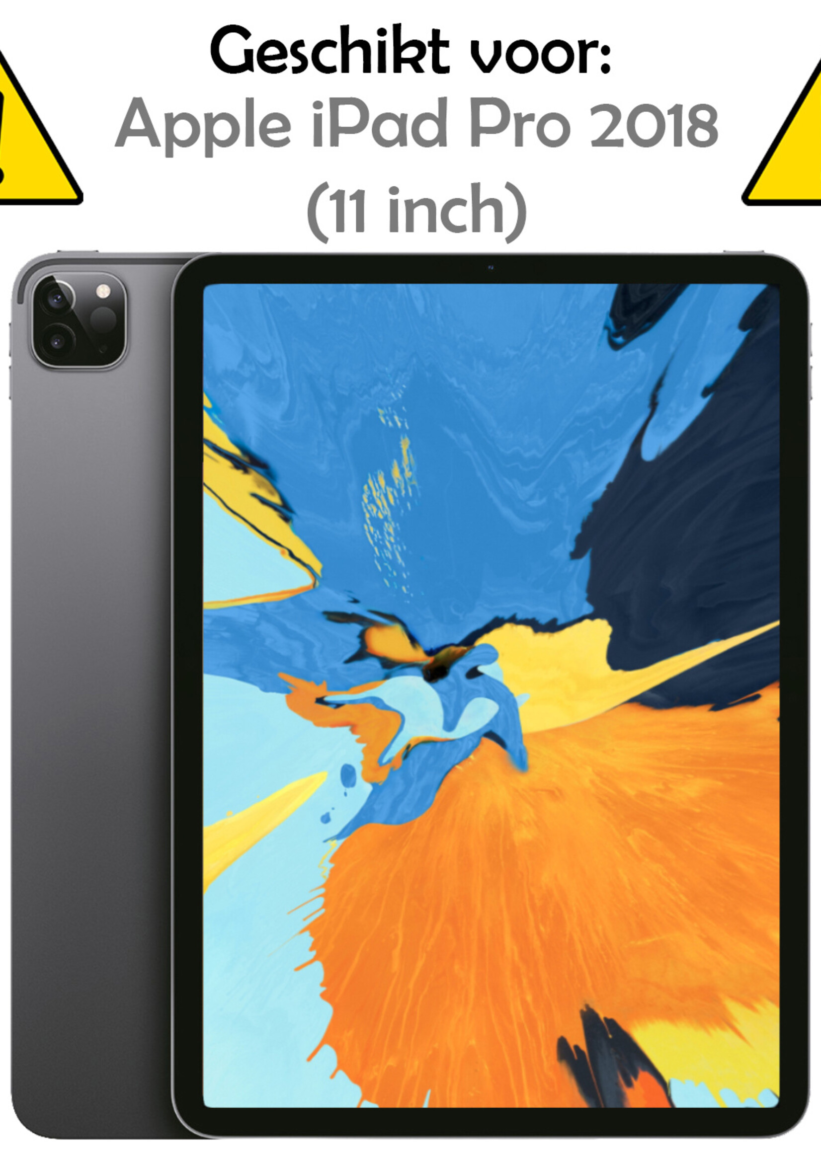 LUQ Hoes Geschikt voor iPad Pro 2018 (11 inch) Hoes Keyboard Cover Toetsenbord Hoesje Met Screenprotector - Hoesje Geschikt voor iPad Pro 11 inch (2018) Toetsenbord Hoes - Zwart