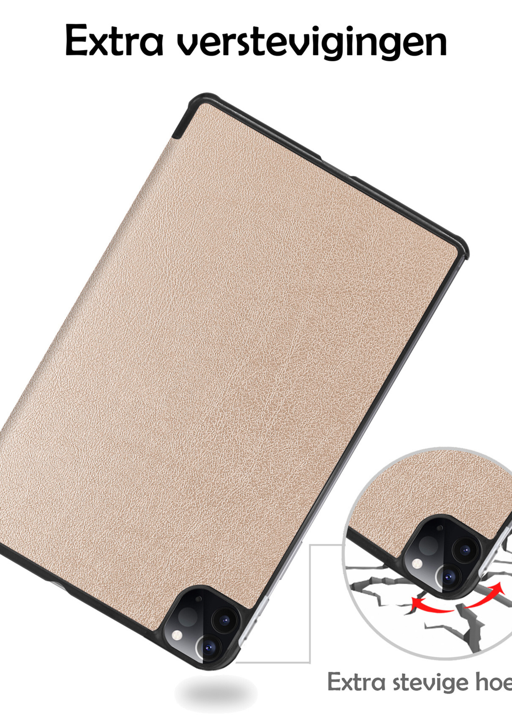 LUQ LUQ iPad Pro 11 inch (2022) Hoesje Met Screenprotector - Goud