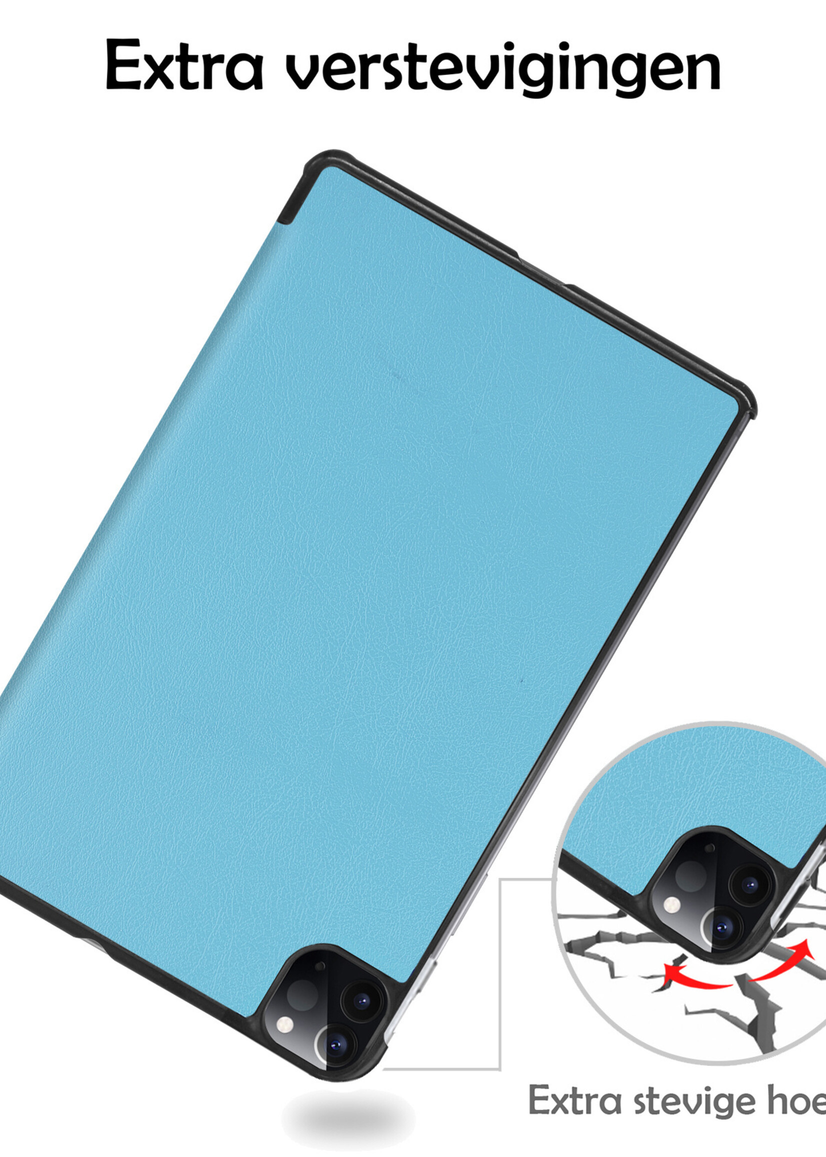 LUQ LUQ iPad Pro 11 inch (2022) Hoesje Met Screenprotector - Lichtblauw