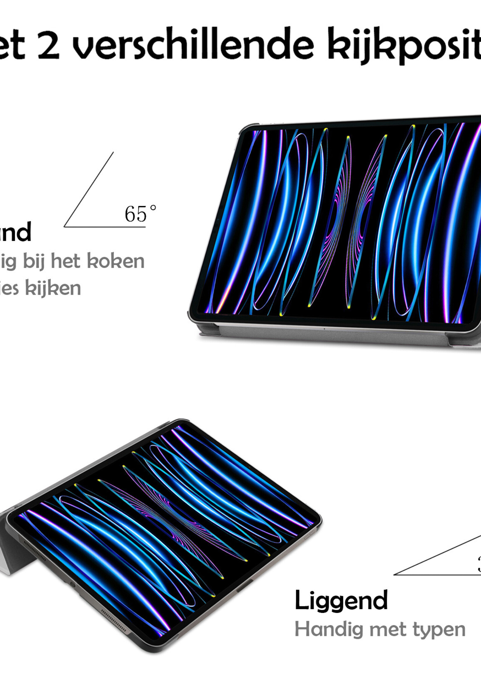 LUQ LUQ iPad Pro 11 inch (2022) Hoesje Met Screenprotector - Wit