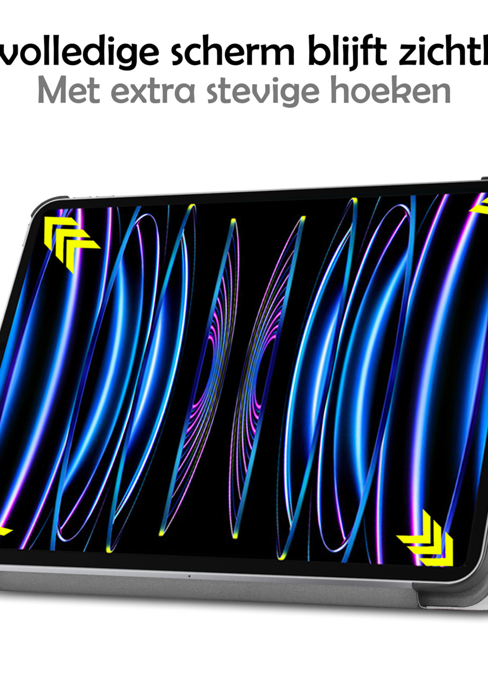 LUQ LUQ iPad Pro 11 inch (2022) Hoesje Met Screenprotector - Wit