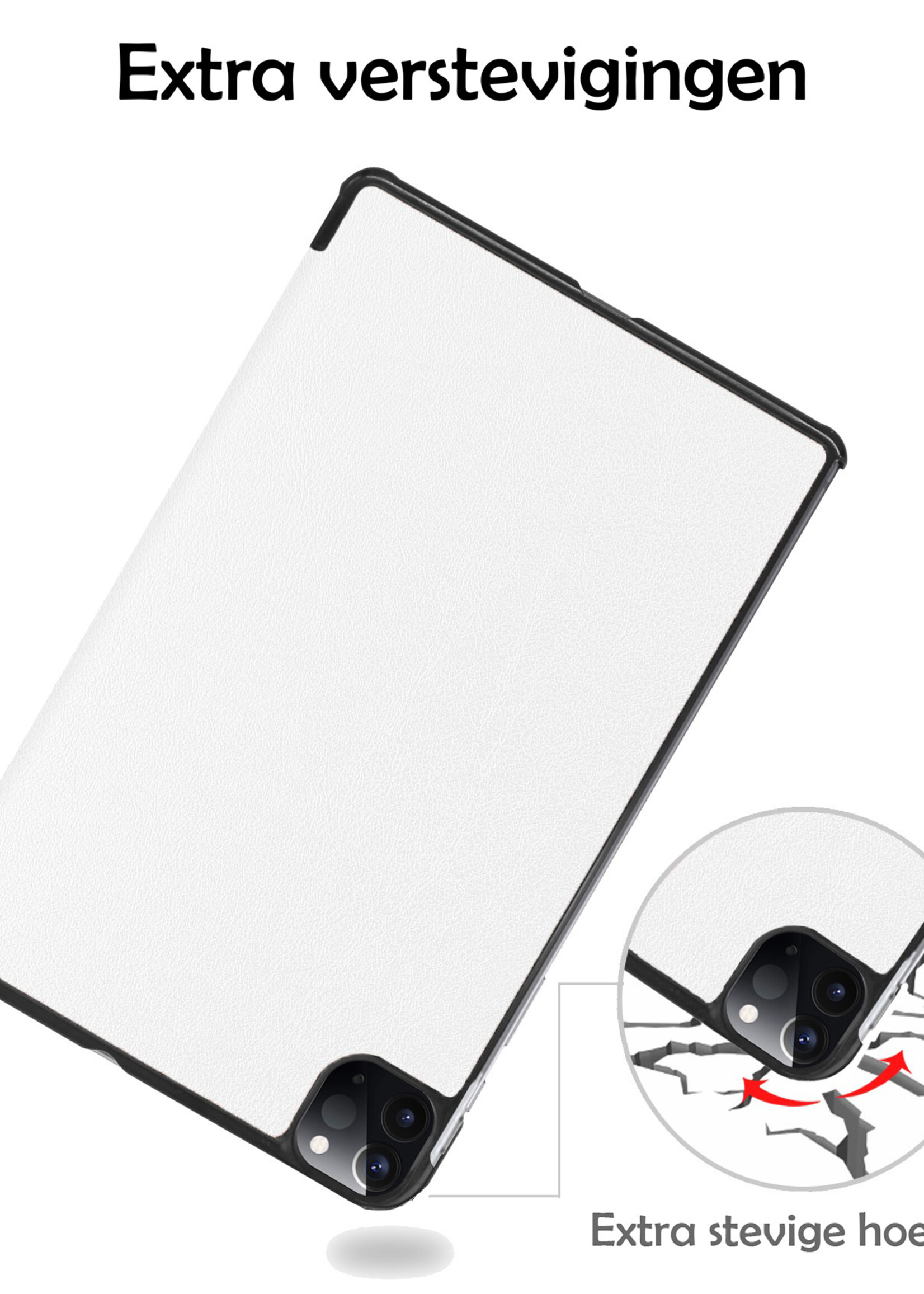 LUQ LUQ iPad Pro 11 inch (2022) Hoesje Met Screenprotector - Wit