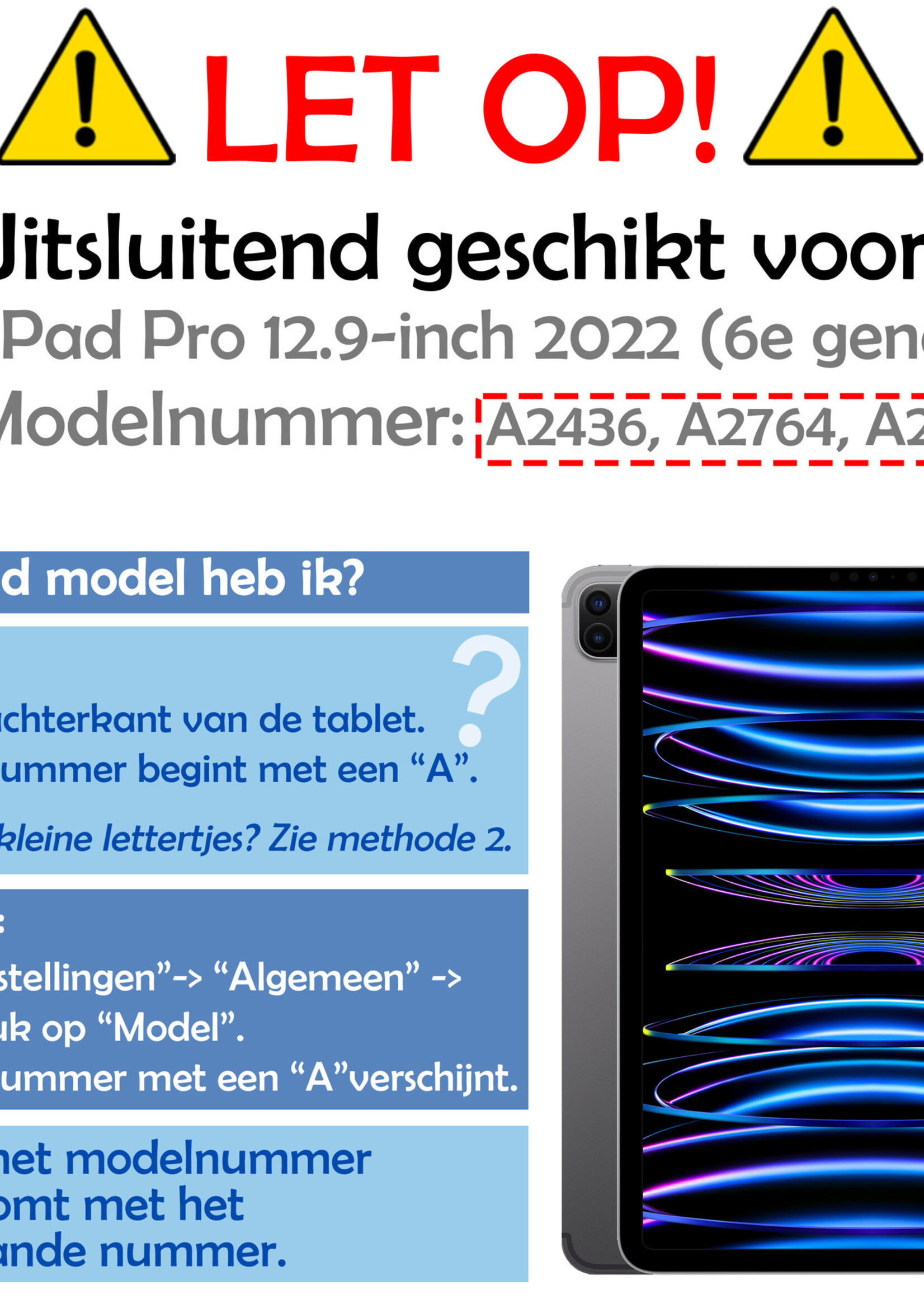 LUQ LUQ iPad Pro 12.9 inch (2022) Hoesje Met Screenprotector - Donkergroen