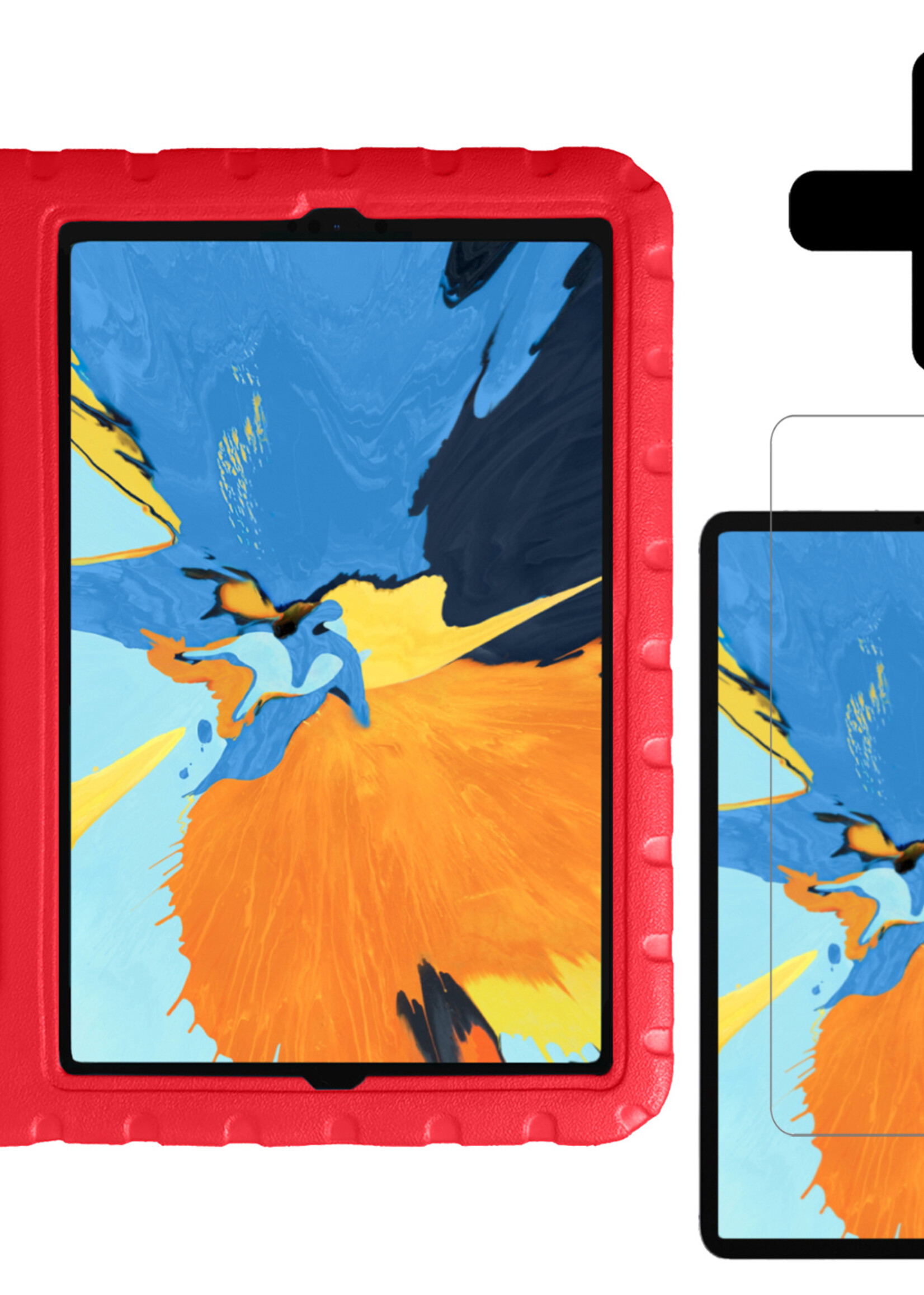 LUQ LUQ iPad Pro 11 inch (2022) Kinderhoes Met Screenprotector - Rood