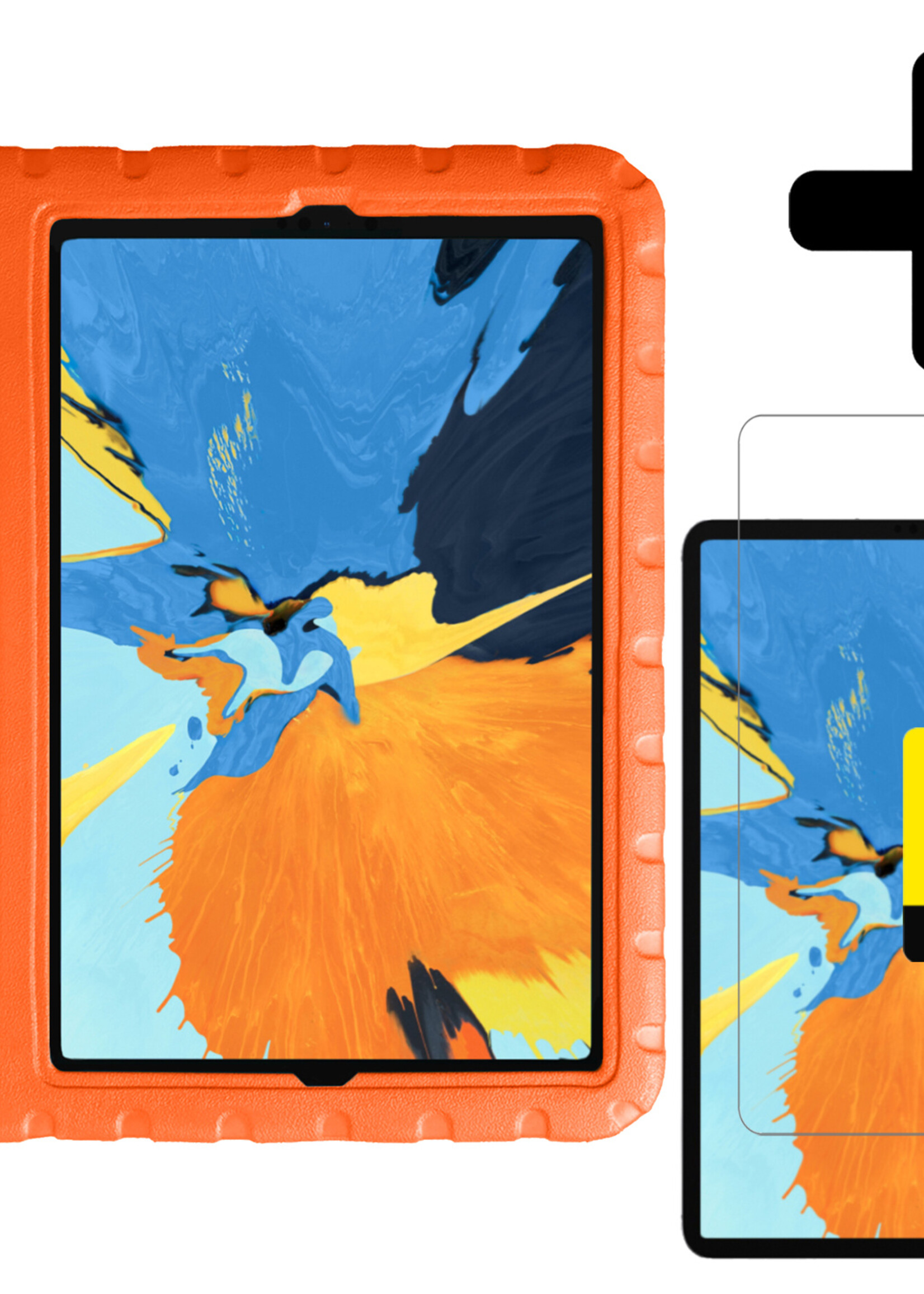 LUQ LUQ iPad Pro 11 inch (2022) Kinderhoes Met 2x Screenprotector - Oranje