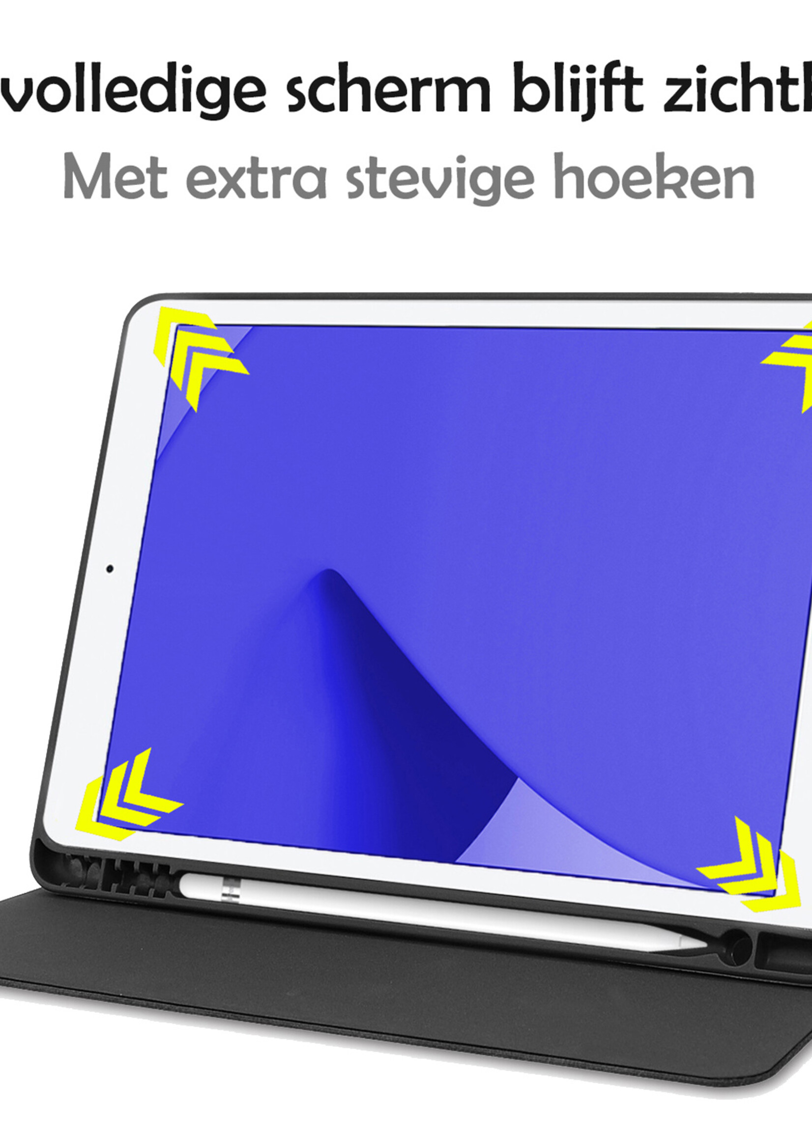 LUQ Hoes Geschikt voor iPad 10.2 2021 Hoes Luxe Hoesje Book Case Cover Met Uitsparing Geschikt voor Apple Pencil - Hoesje Geschikt voor iPad 9 Hoesje Bookcase - Bruin