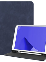 LUQ LUQ Luxe Lederen iPad 10.2 2021 Hoes - Donkerblauw