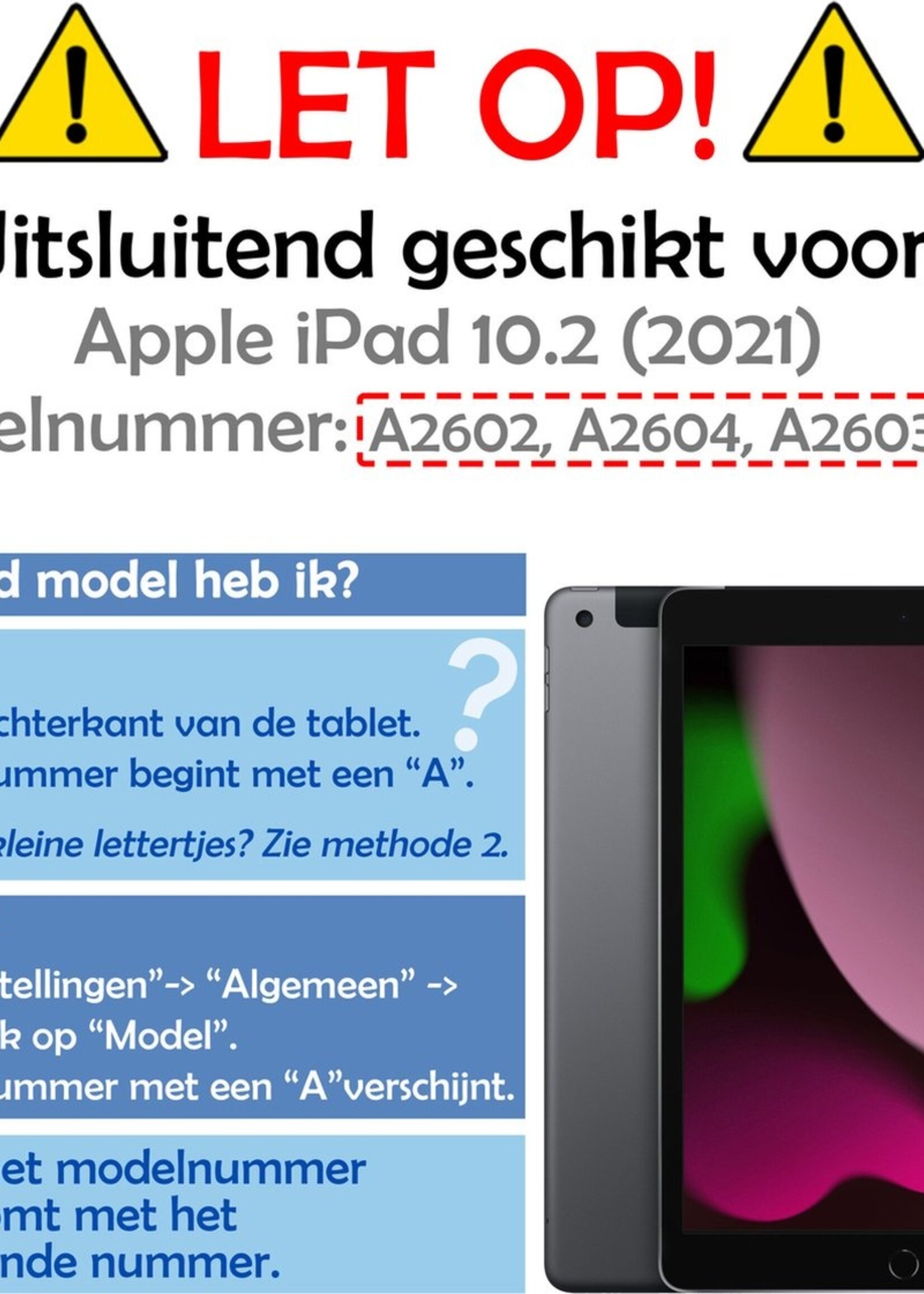 LUQ Hoes Geschikt voor iPad 10.2 2021 Hoes Luxe Hoesje Book Case Cover Met Uitsparing Geschikt voor Apple Pencil - Hoesje Geschikt voor iPad 9 Hoesje Bookcase - Grijs