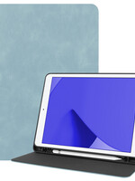 LUQ LUQ Luxe Lederen iPad 10.2 2021 Hoes - Lichtblauw