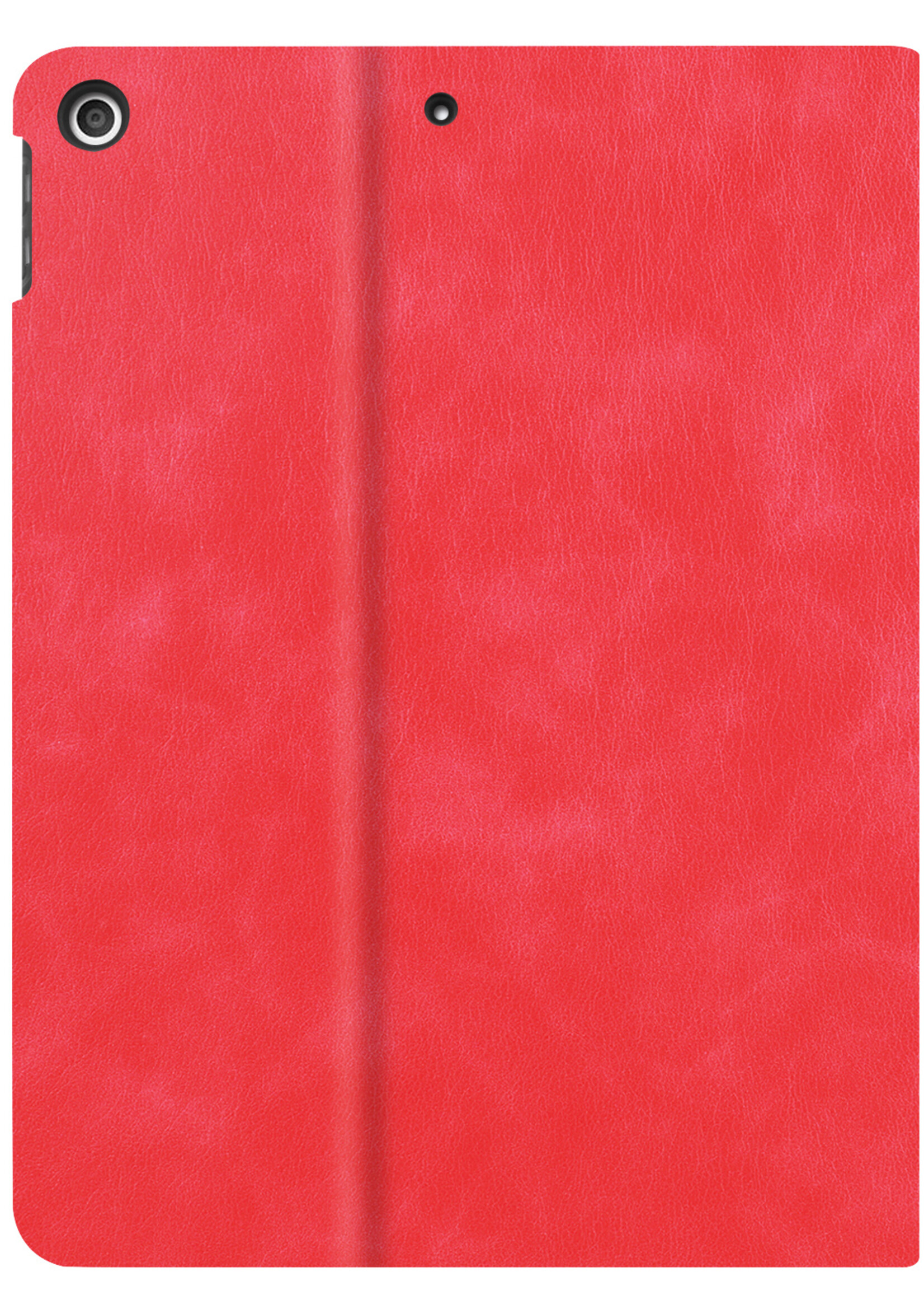 LUQ Hoes Geschikt voor iPad 10.2 2021 Hoes Luxe Hoesje Book Case Cover Met Uitsparing Geschikt voor Apple Pencil Met Screenprotector - Hoesje Geschikt voor iPad 9 Hoesje Bookcase - Rood