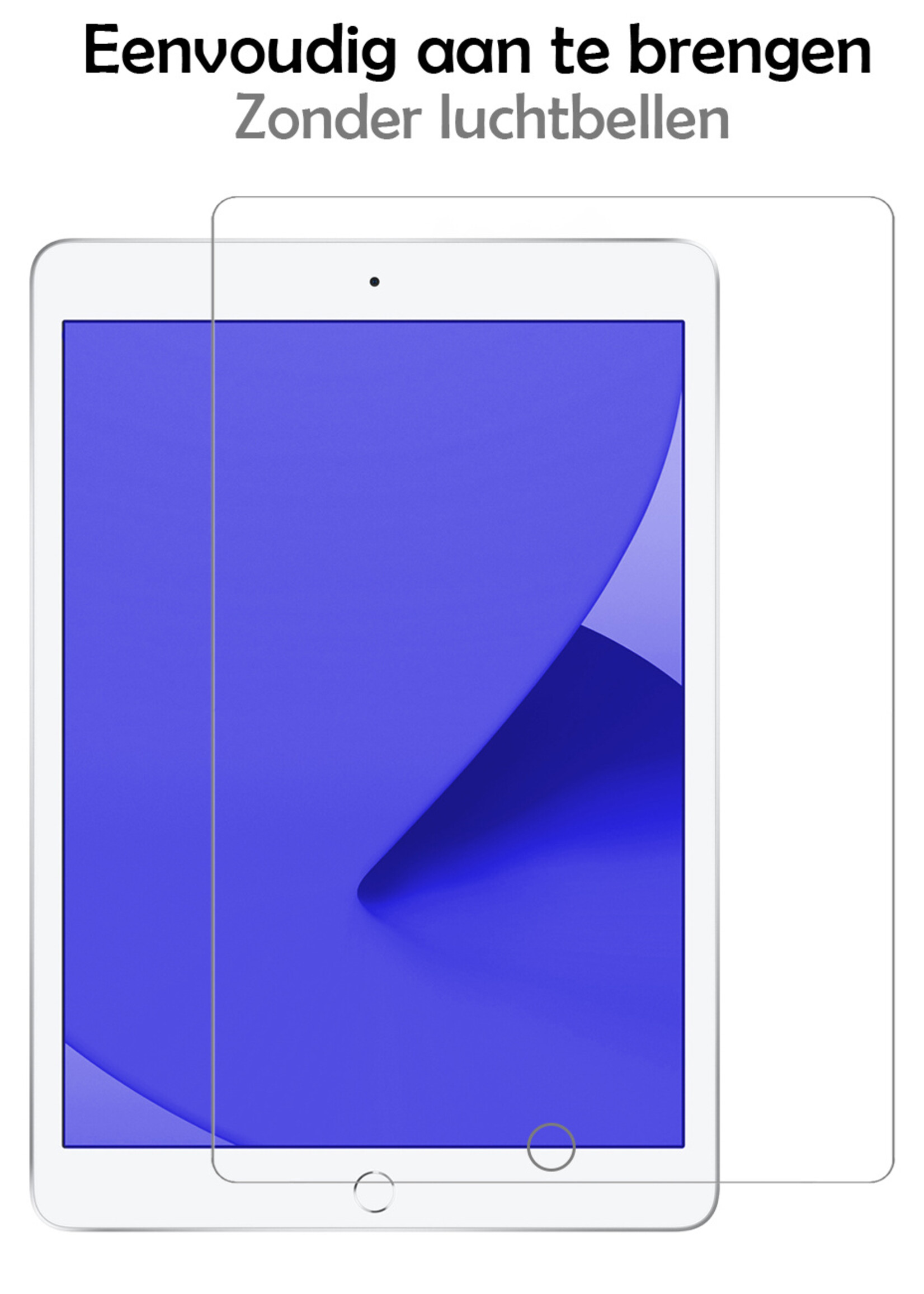 LUQ Hoes Geschikt voor iPad 10.2 2021 Hoes Luxe Hoesje Book Case Cover Met Uitsparing Geschikt voor Apple Pencil Met Screenprotector - Hoesje Geschikt voor iPad 9 Hoesje Bookcase - Zwart