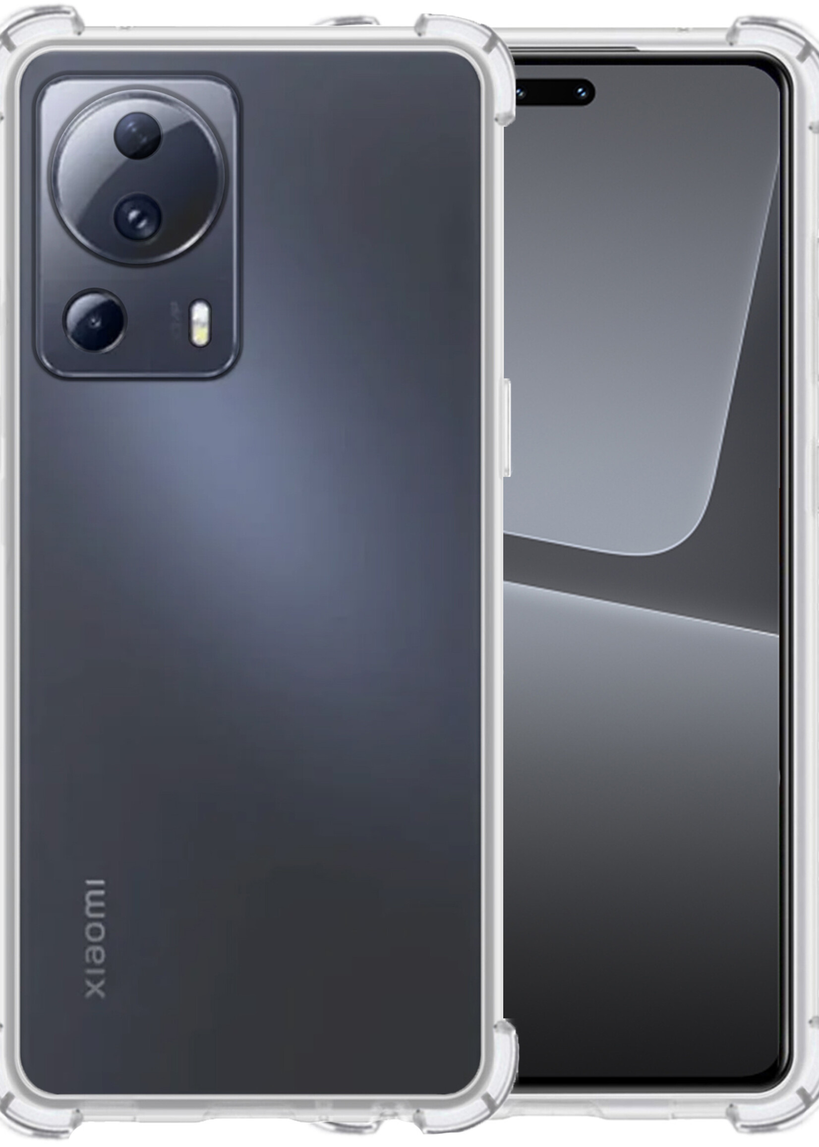 LUQ Hoesje Geschikt voor Xiaomi 13 Lite Hoesje Shockproof Case Siliconen - Hoes Geschikt voor Xiaomi 13 Lite Hoes Cover Siliconen - Transparant