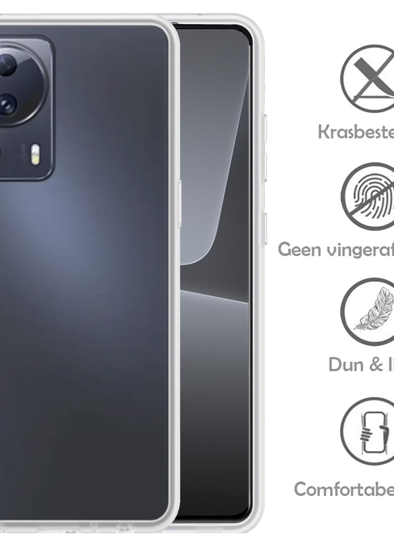 LUQ Hoesje Geschikt voor Xiaomi 13 Lite Hoesje Siliconen Case - Hoes Geschikt voor Xiaomi 13 Lite Hoes Siliconen - Transparant