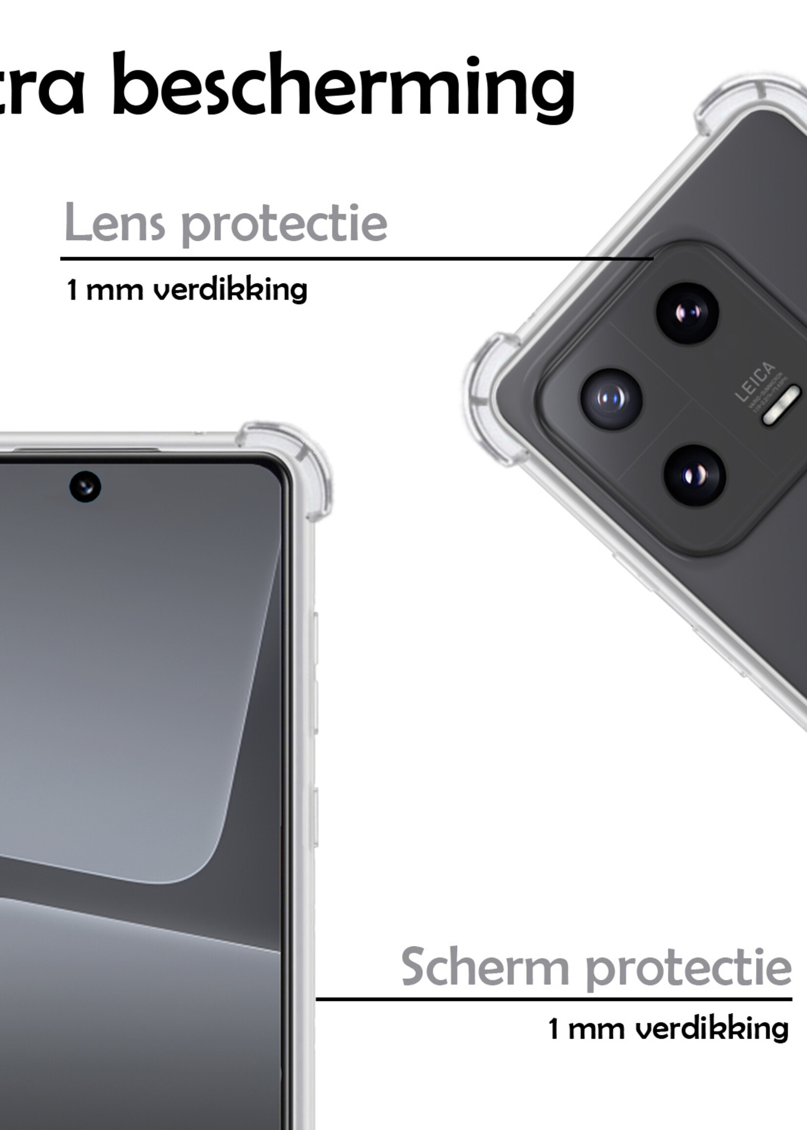 LUQ Hoesje Geschikt voor Xiaomi 13 Pro Hoesje Shockproof Case Siliconen - Hoes Geschikt voor Xiaomi 13 Pro Hoes Cover Siliconen - Transparant