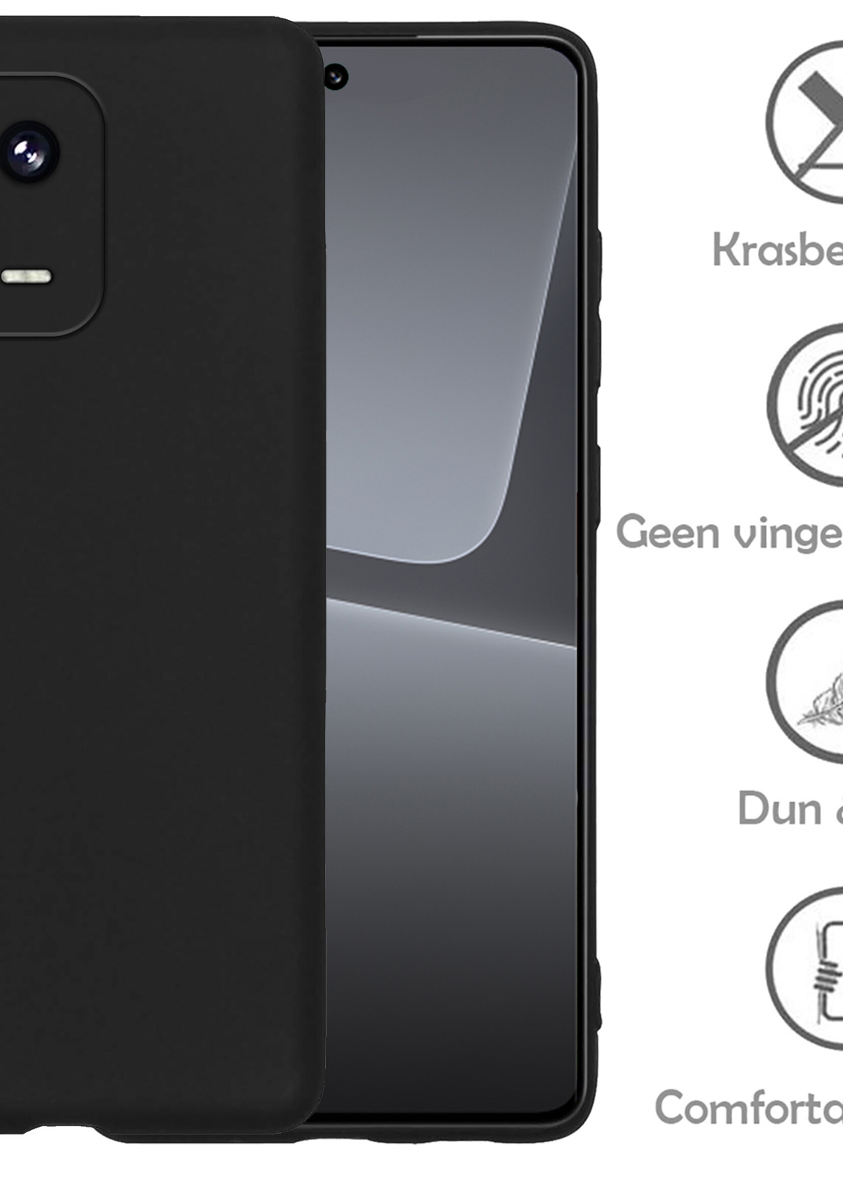 LUQ Hoesje Geschikt voor Xiaomi 13 Pro Hoesje Siliconen Case - Hoes Geschikt voor Xiaomi 13 Pro Hoes Siliconen - Zwart
