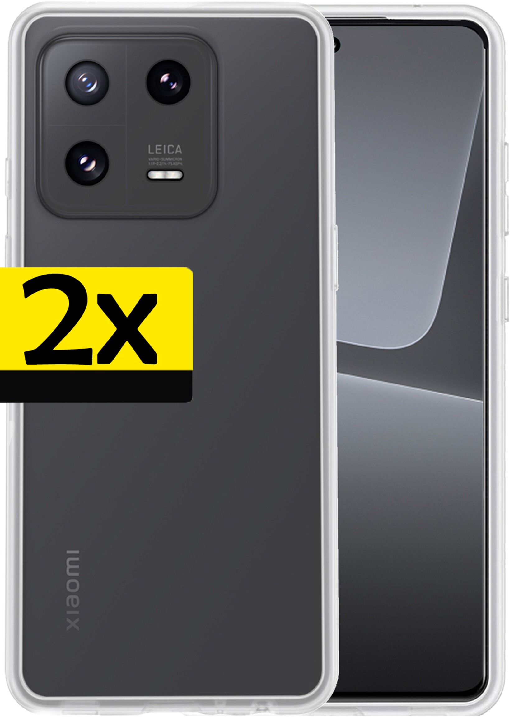 LUQ Hoesje Geschikt voor Xiaomi 13 Pro Hoesje Siliconen Case - Hoes Geschikt voor Xiaomi 13 Pro Hoes Siliconen - Transparant - 2 Stuks