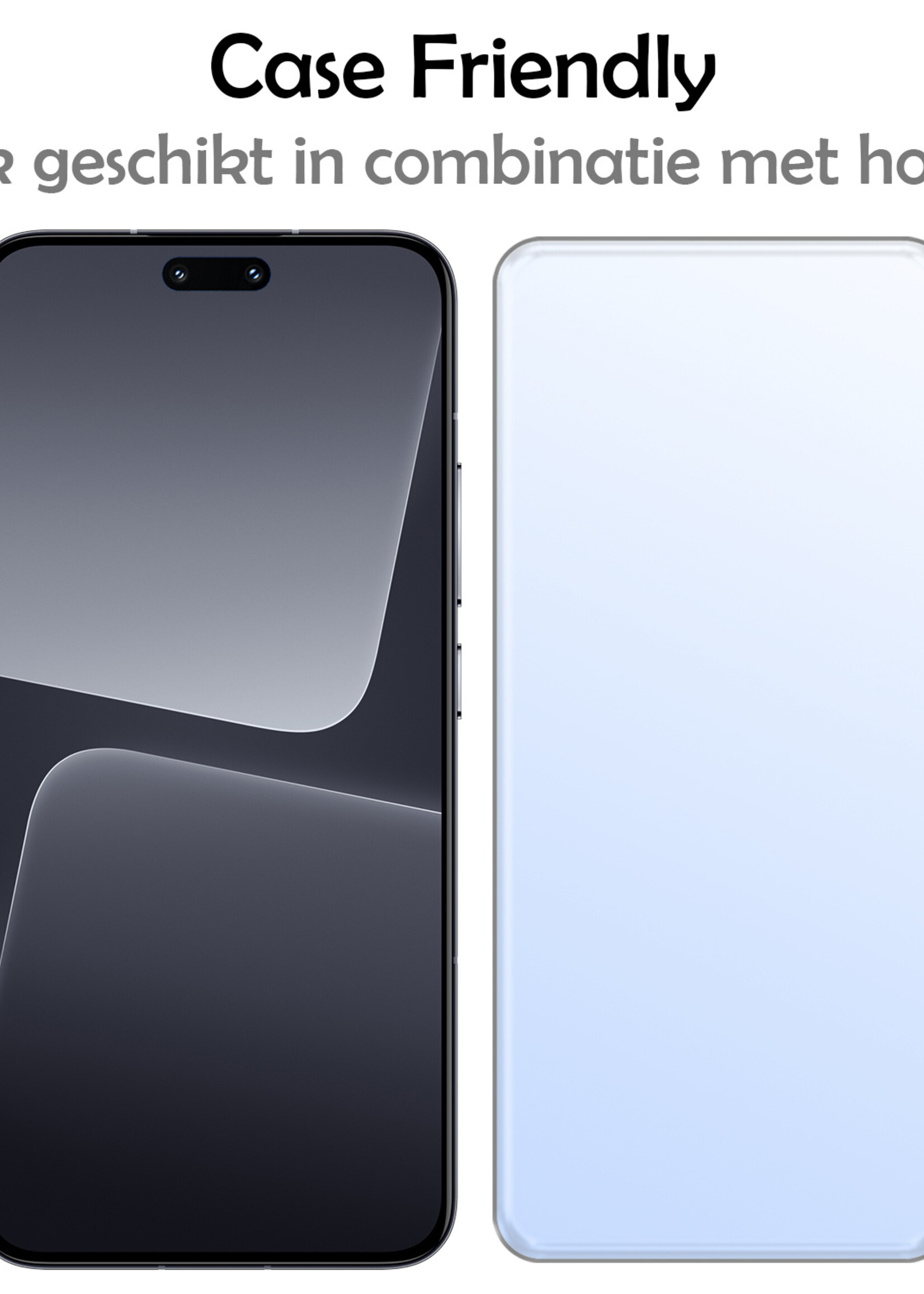 LUQ Hoesje Geschikt voor Xiaomi 13 Lite Hoesje Shockproof Case Siliconen Met Screenprotector - Hoes Geschikt voor Xiaomi 13 Lite Hoes Cover Siliconen - Transparant