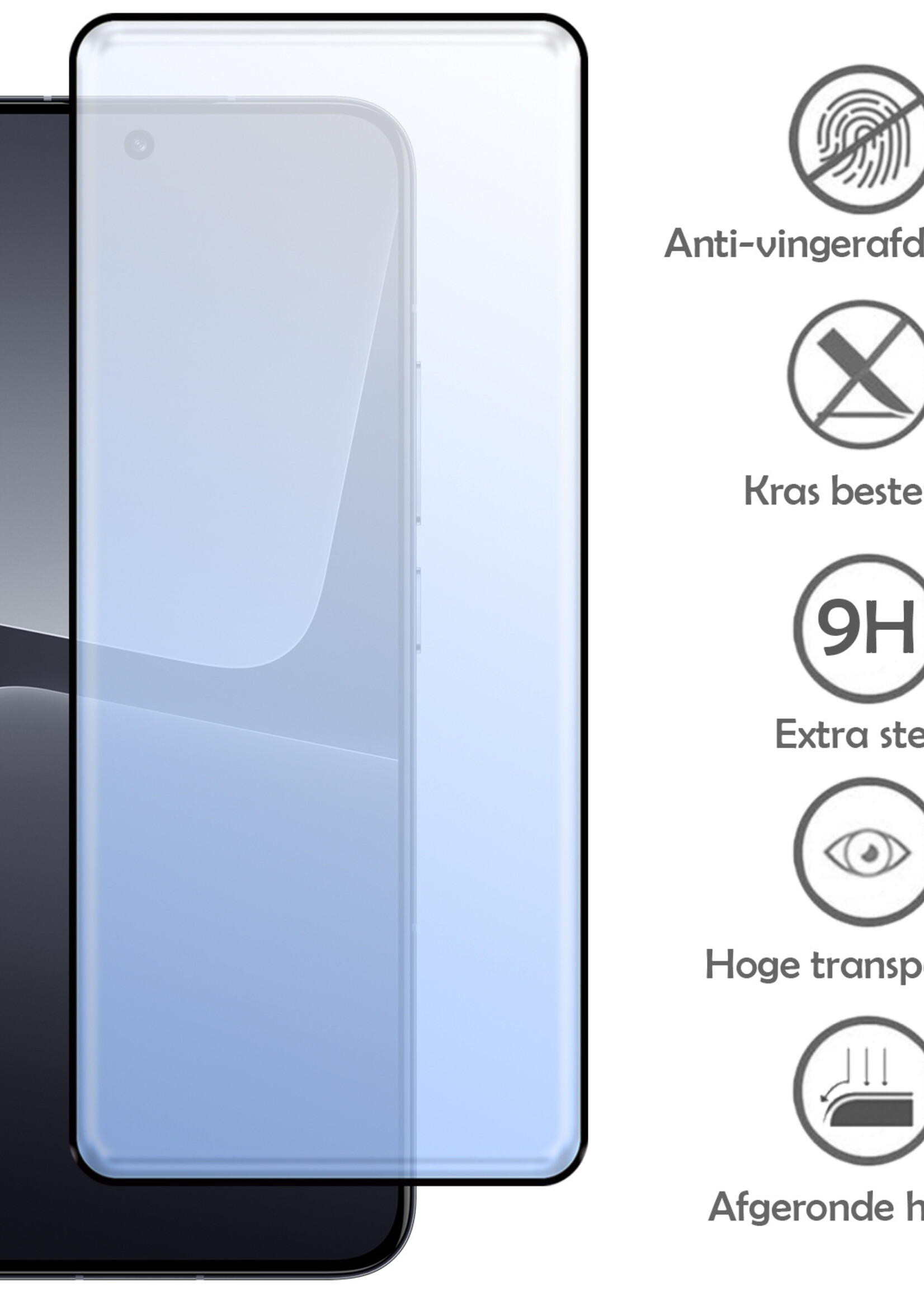LUQ Screenprotector Geschikt voor Xiaomi 13 Pro Screenprotector Glas Full Cover - Screenprotector Geschikt voor Xiaomi 13 Pro Screenprotector Full Cover