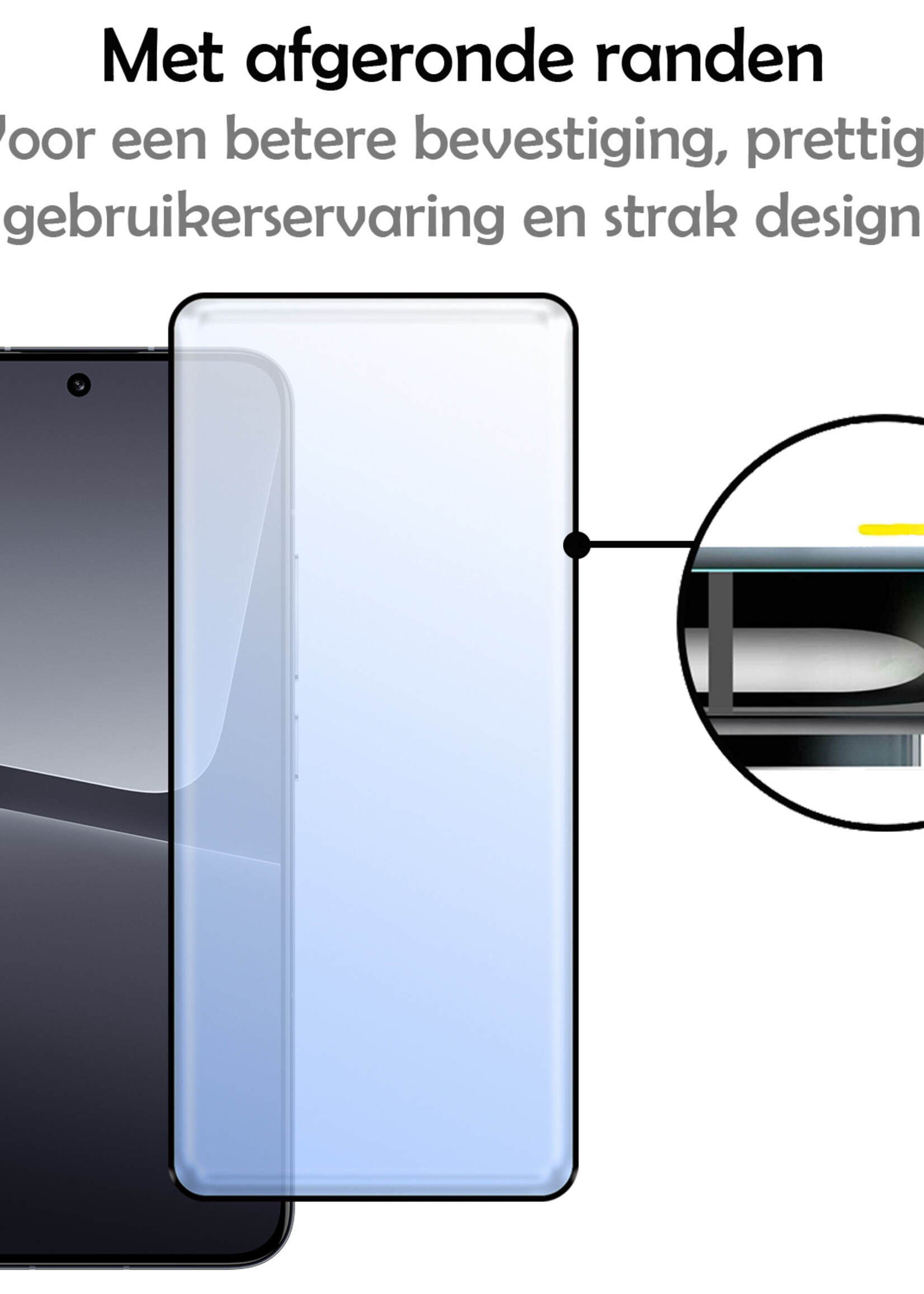 LUQ Screenprotector Geschikt voor Xiaomi 13 Pro Screenprotector Glas Full Cover - Screenprotector Geschikt voor Xiaomi 13 Pro Screenprotector Full Cover