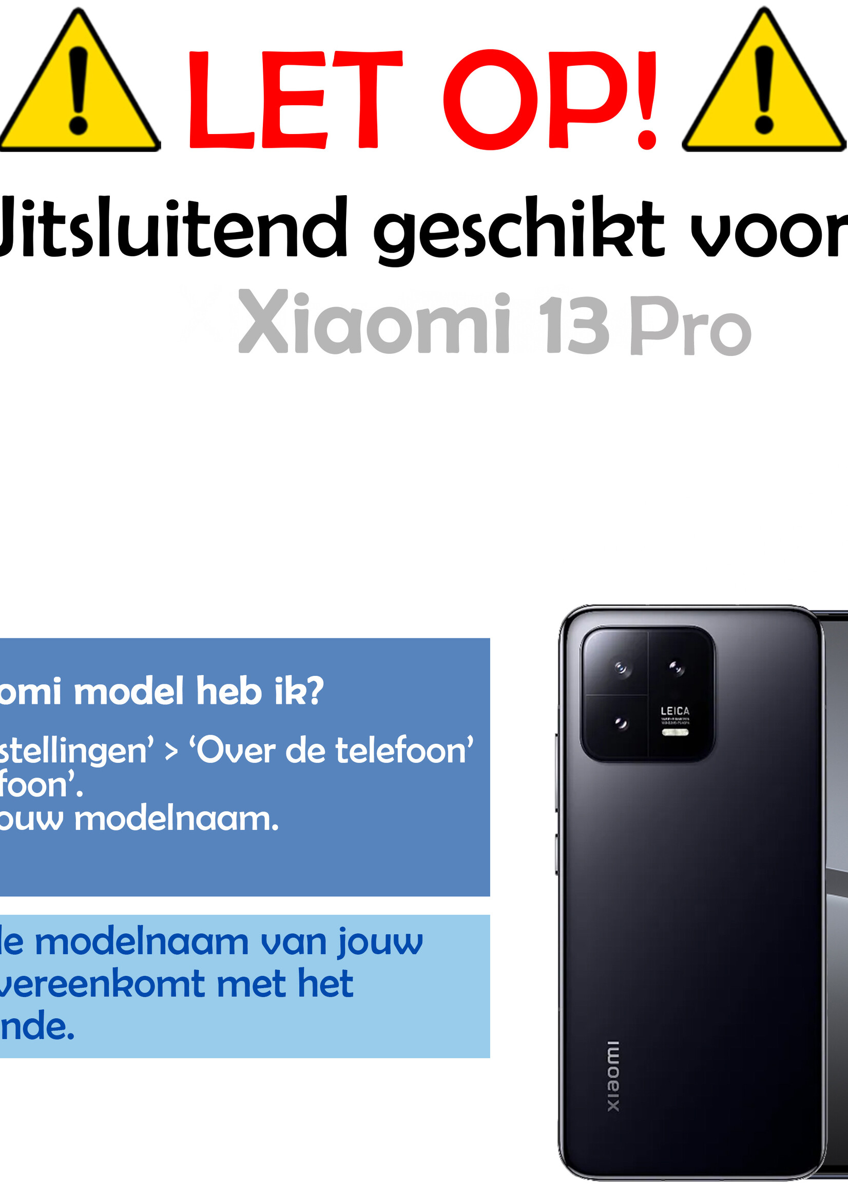 LUQ Screenprotector Geschikt voor Xiaomi 13 Pro Screenprotector Glas Full Cover - Screenprotector Geschikt voor Xiaomi 13 Pro Screenprotector Full Cover