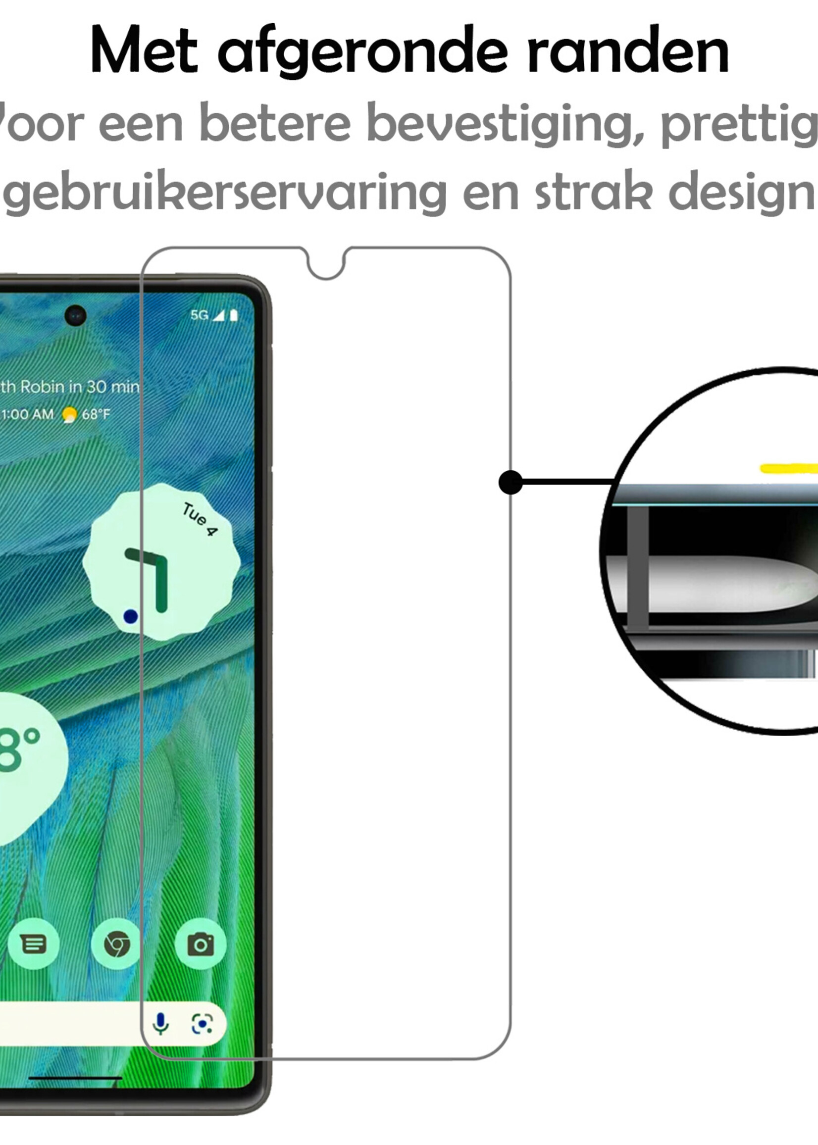LUQ Screenprotector Geschikt voor Google Pixel 7A Screenprotector Beschermglas Gehard Glas - Screenprotector Geschikt voor Google Pixel 7A Screenprotector Glas
