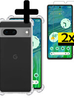 LUQ LUQ Google Pixel 7a Hoesje Shockproof Met 2x Screenprotector