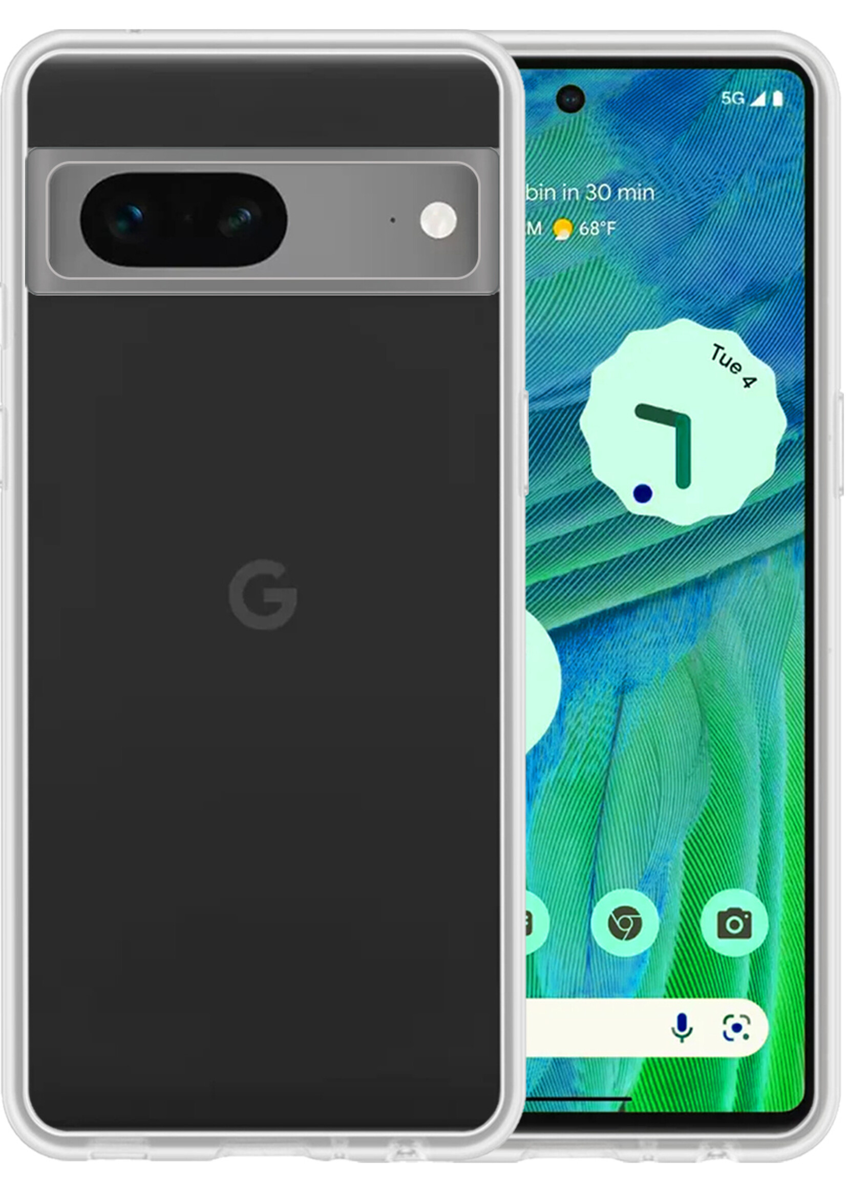 LUQ Hoesje Geschikt voor Google Pixel 7A Hoesje Siliconen Case - Hoes Geschikt voor Google Pixel 7A Hoes Siliconen - Transparant