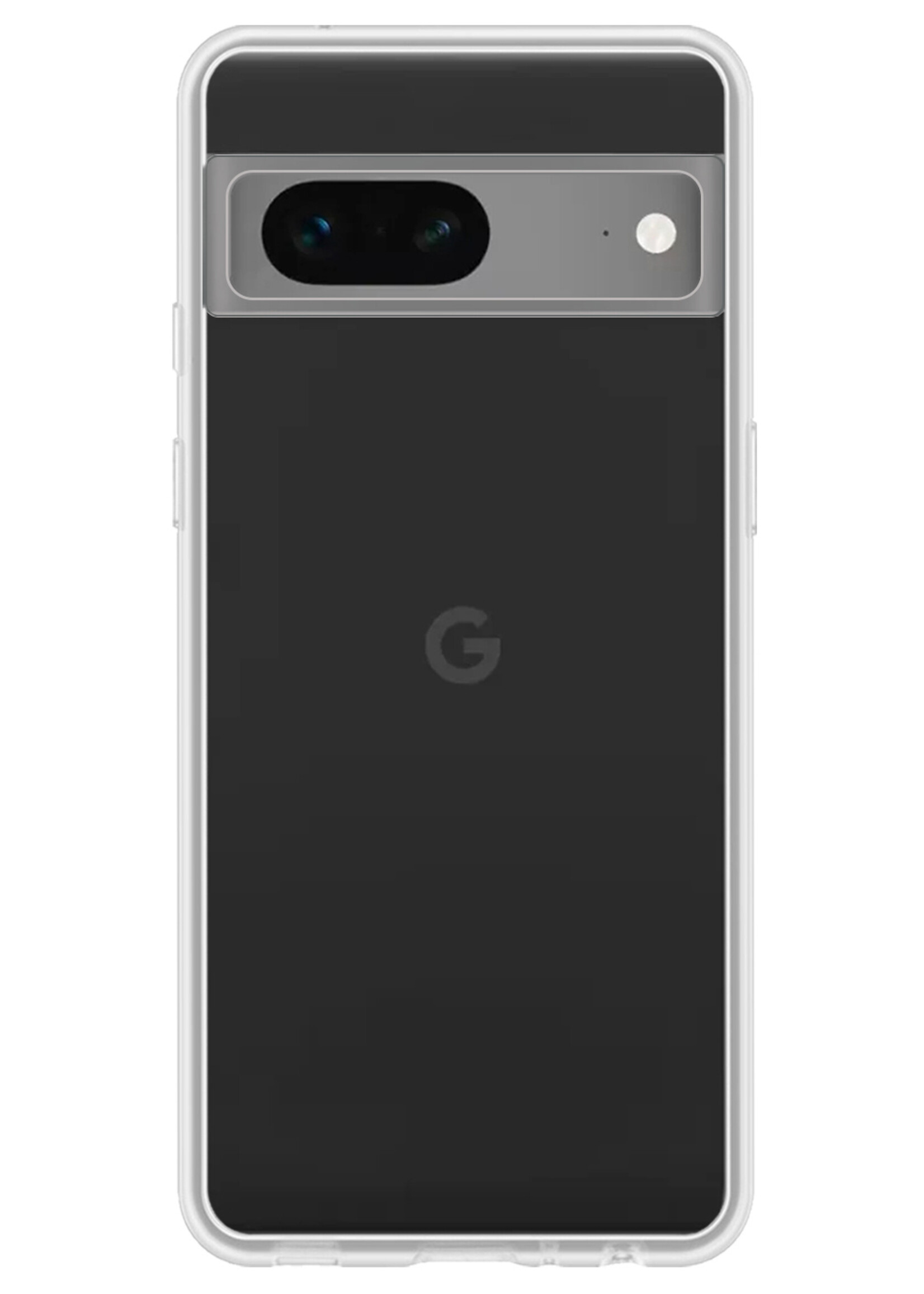 LUQ Hoesje Geschikt voor Google Pixel 7A Hoesje Siliconen Case Met 2x Screenprotector - Hoes Geschikt voor Google Pixel 7A Hoes Siliconen - Transparant