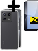 LUQ LUQ Xiaomi 13 Pro Hoesje Siliconen Met 2x Screenprotector - Transparant
