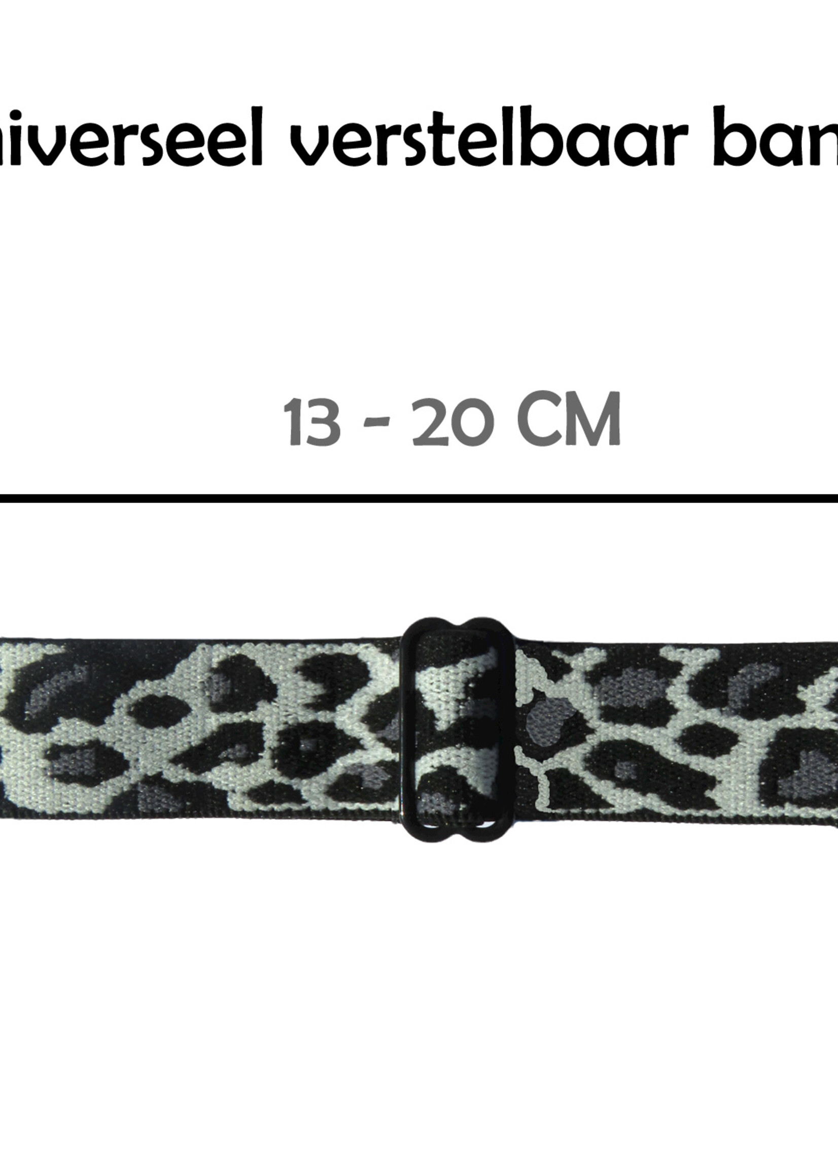 LUQ Horloge Bandje Geschikt voor Apple Watch 38/40/41 mm Bandje Nylon Polsband - Stoffen Bandje Geschikt voor Apple Watch 1-8 / SE (38/40/41 mm) Bandje - Panterwit