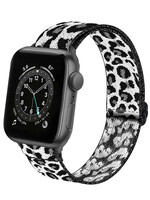LUQ LUQ Apple Watch Bandje Stof Verstelbaar (38/40/41 mm) - Panter Wit