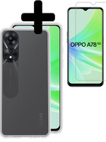 LUQ LUQ OPPO A78 Hoesje Siliconen Met Screenprotector - Transparant