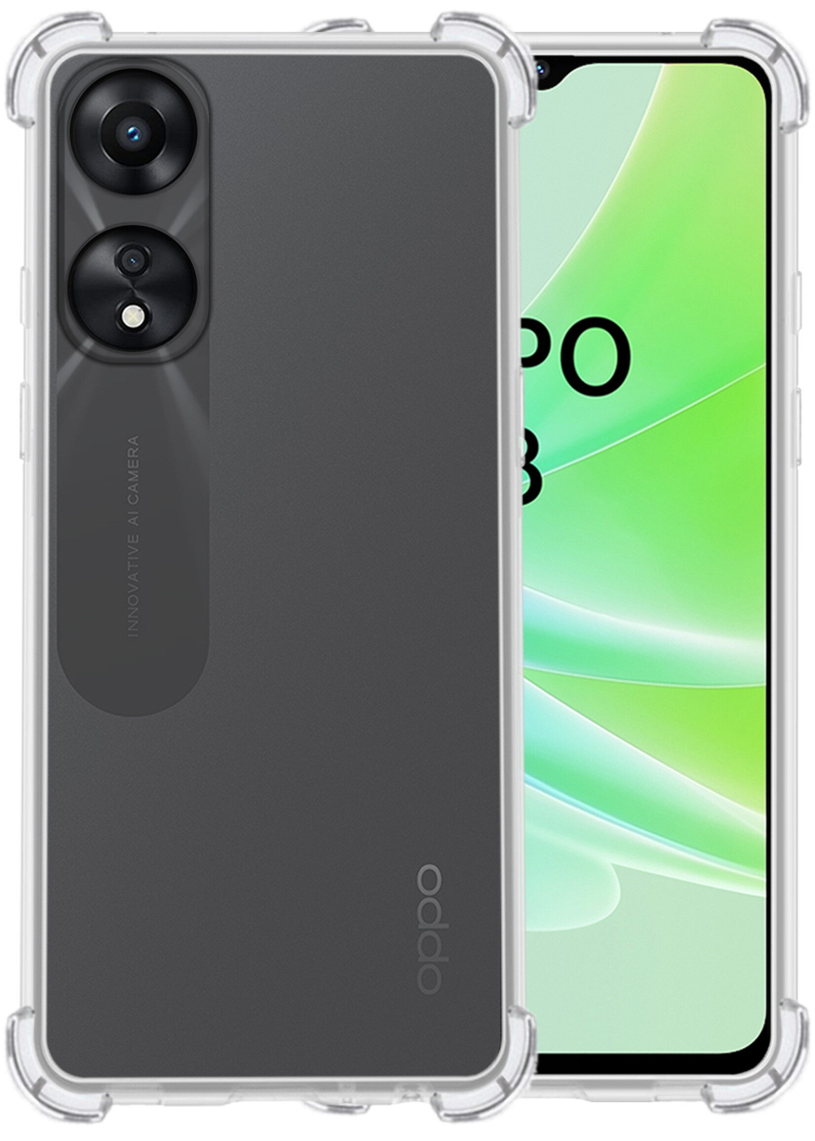 LUQ Hoesje Geschikt voor OPPO A78 5G Hoesje Shockproof Case Siliconen - Hoes Geschikt voor OPPO A78 Hoes Cover Siliconen - Transparant