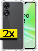 LUQ LUQ OPPO A78 Hoesje Shockproof - Transparant - 2 PACK