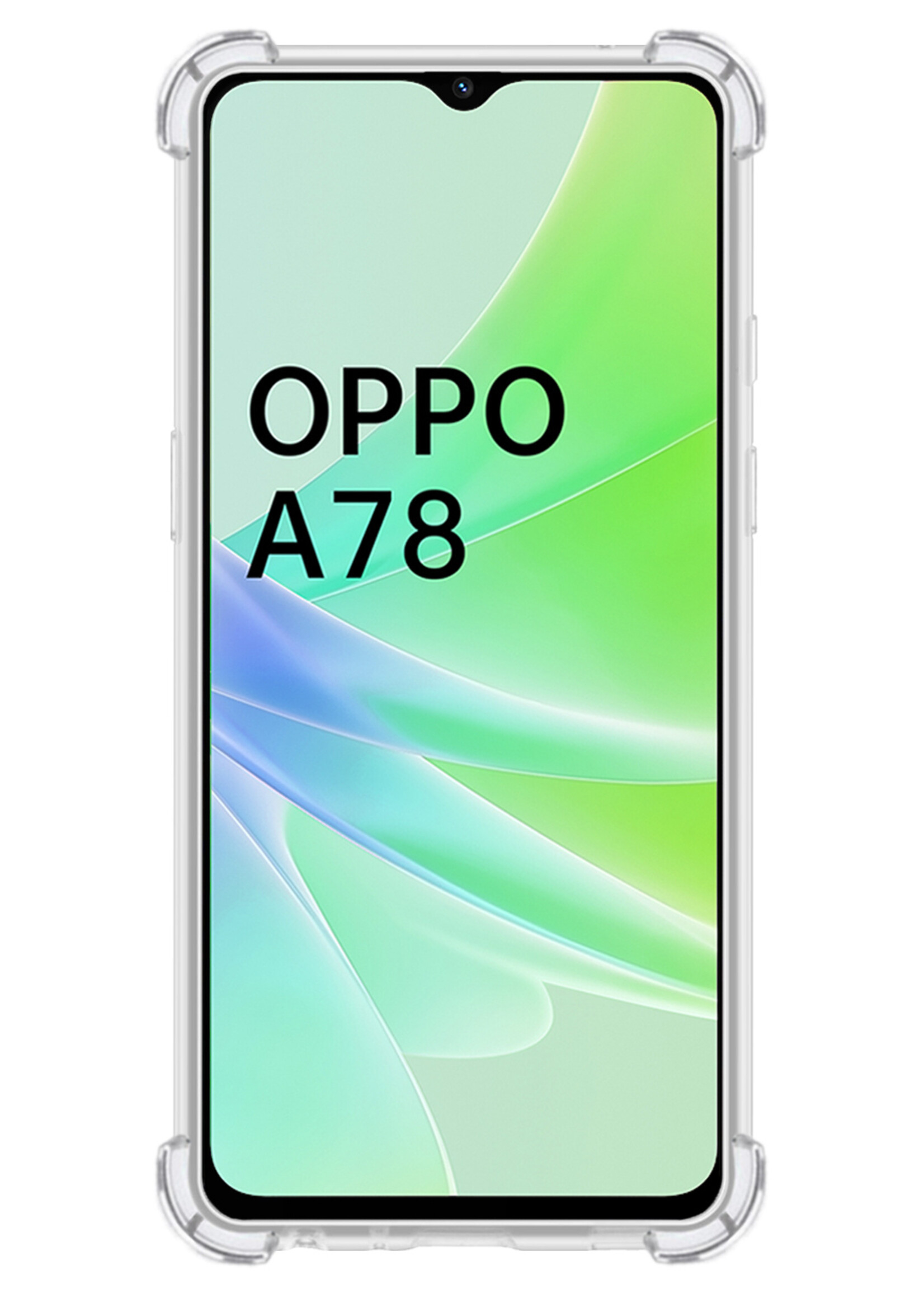 LUQ Hoesje Geschikt voor OPPO A78 5G Hoesje Shockproof Case Siliconen - Hoes Geschikt voor OPPO A78 Hoes Cover Siliconen - Transparant - 2 Stuks