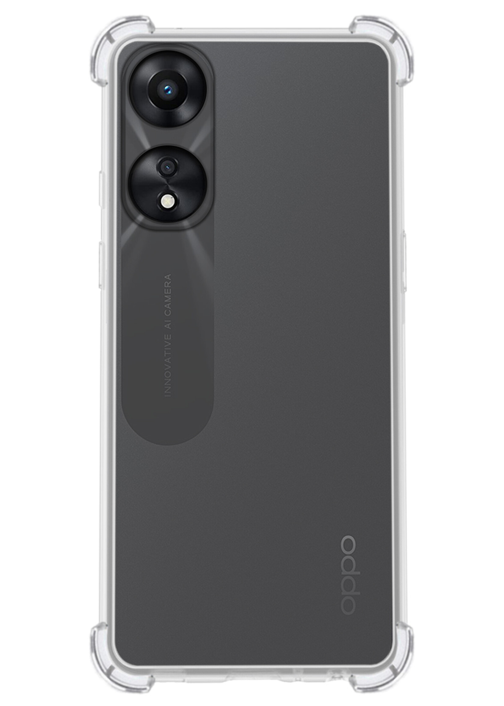 LUQ Hoesje Geschikt voor OPPO A78 5G Hoesje Shockproof Case Siliconen Met Screenprotector - Hoes Geschikt voor OPPO A78 Hoes Cover Siliconen - Transparant